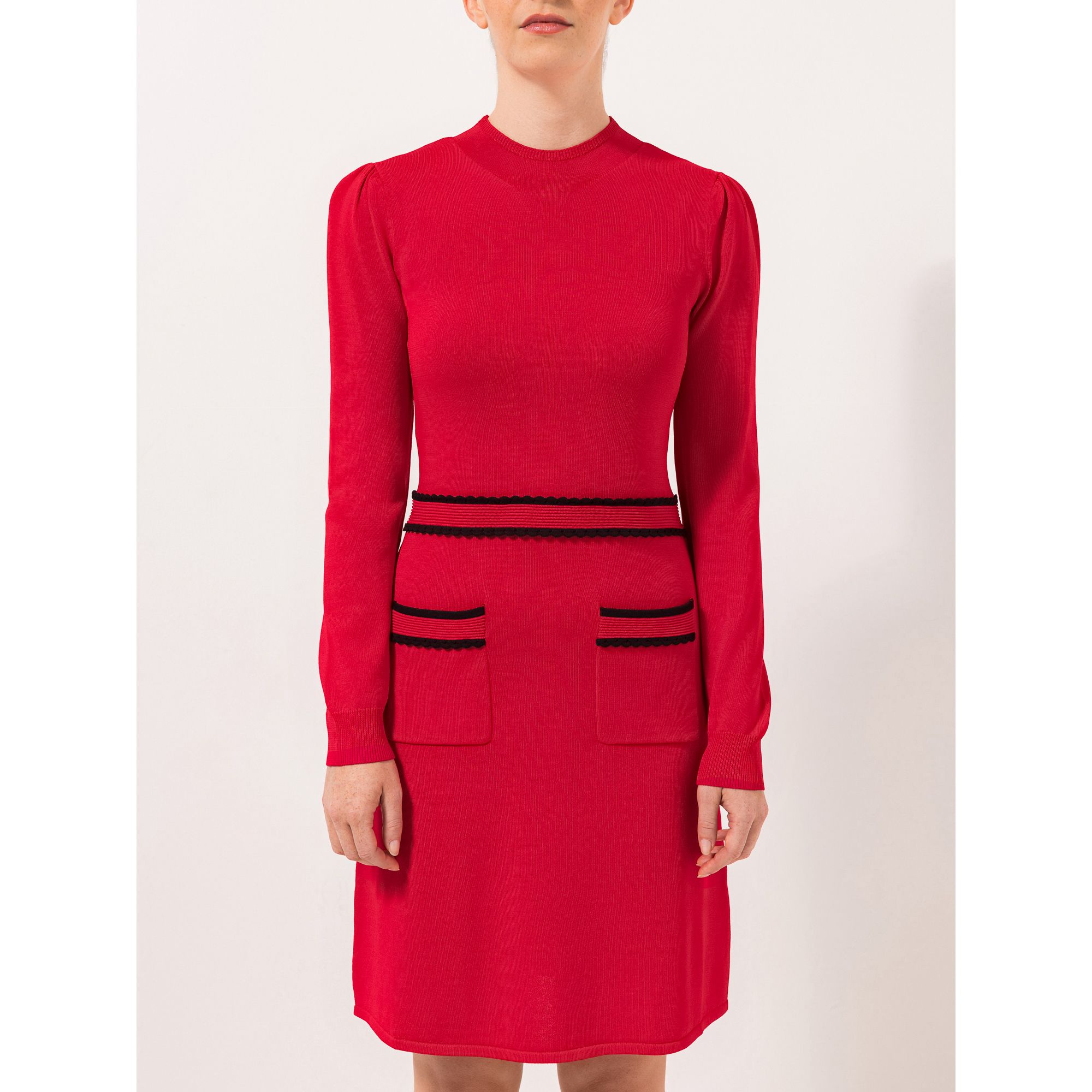 STEFFEN SCHRAUT Strickkleid Seattle aufgesetzte Taschen Zierbordüre in Taille figurbetont