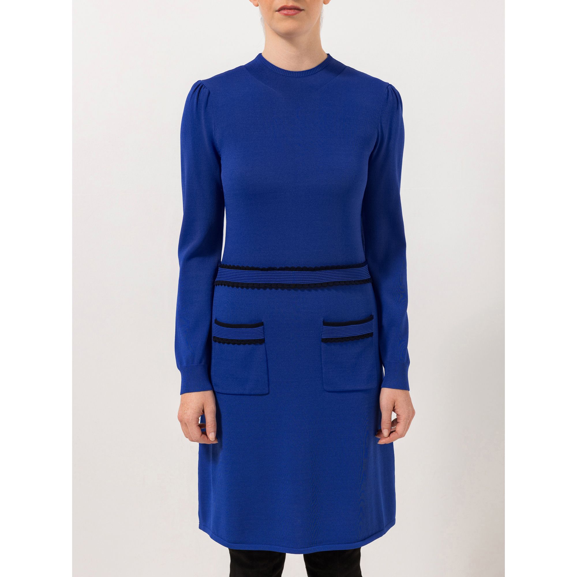 STEFFEN SCHRAUT Strickkleid Seattle aufgesetzte Taschen Zierbordüre in Taille figurbetont