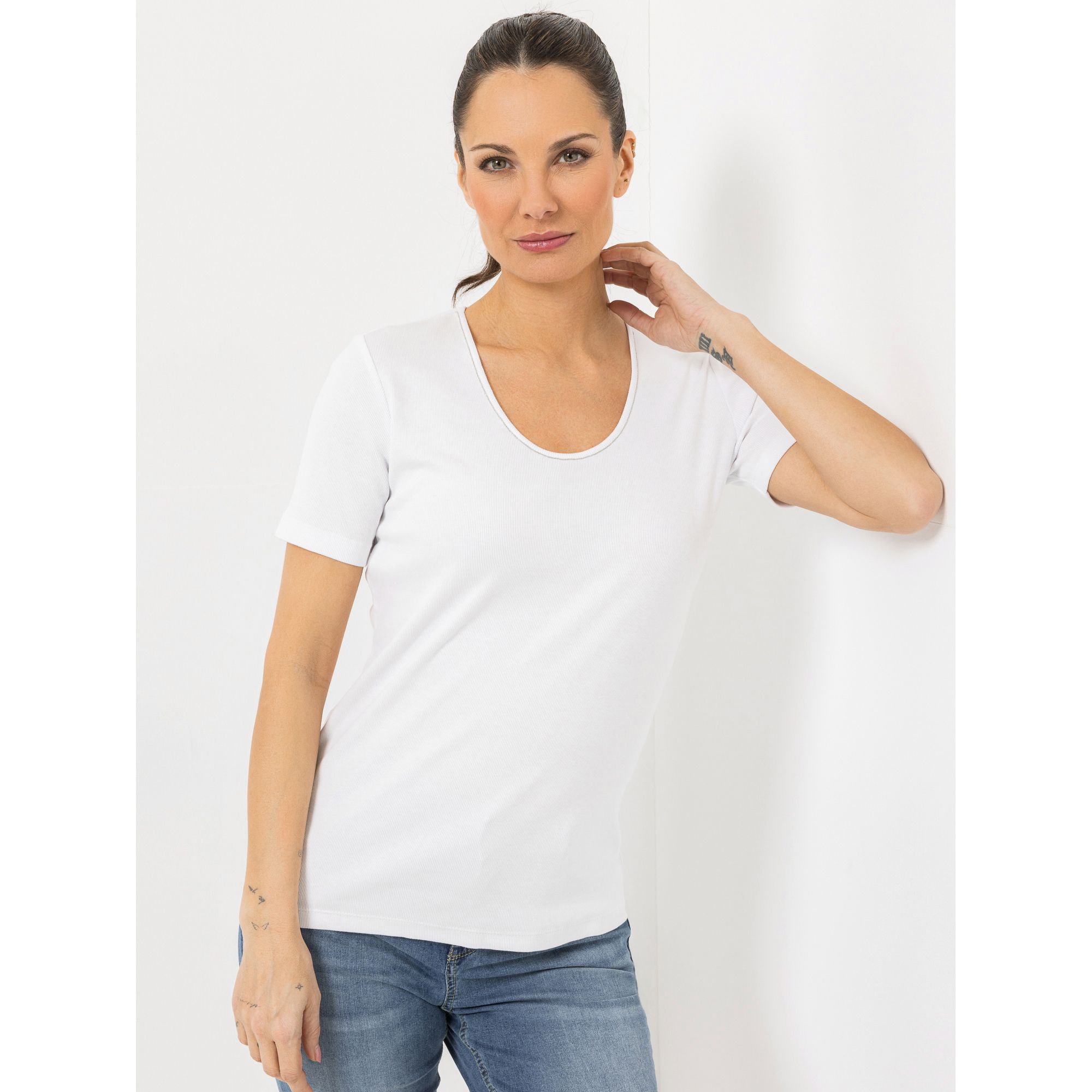 STEFFEN SCHRAUT Shirt Rundhalsausschnitt Ketten-Detail figurbetont