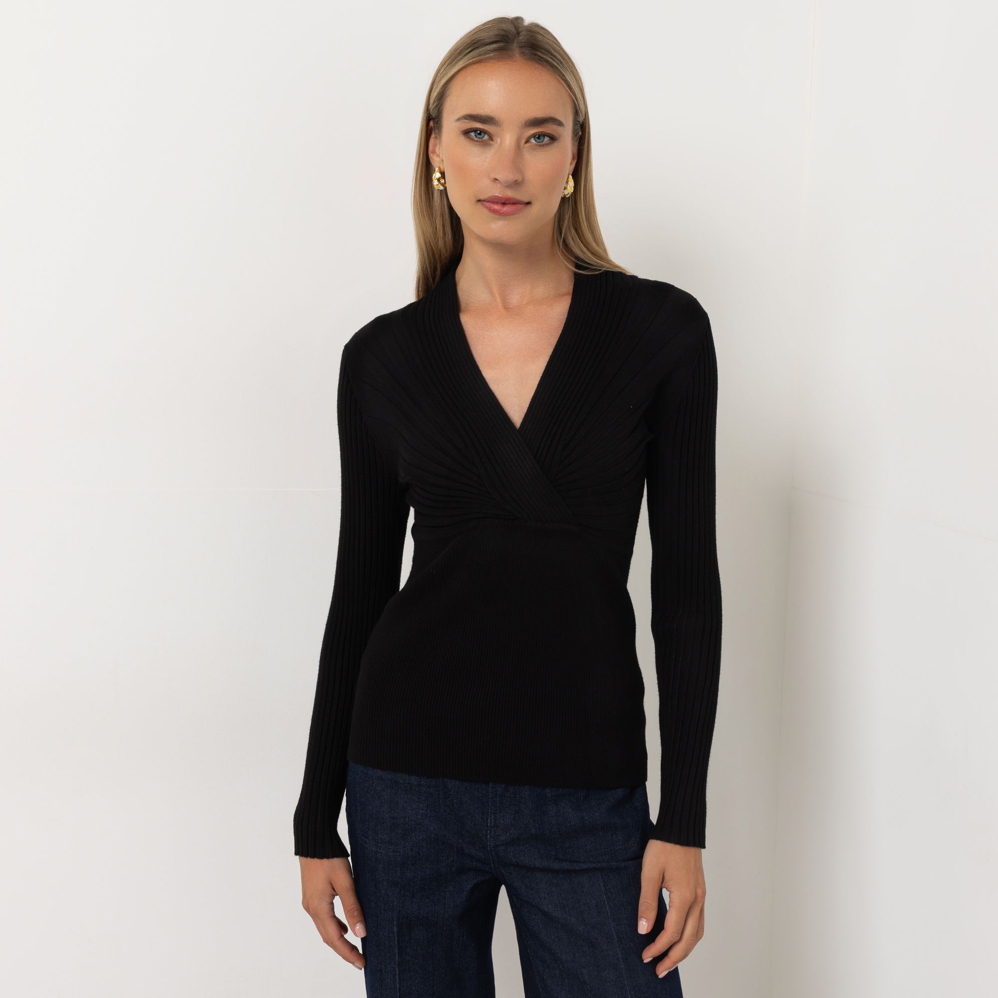 STEFFEN SCHRAUT Pullover V-Ausschnitt Strukturstrick figurbetont