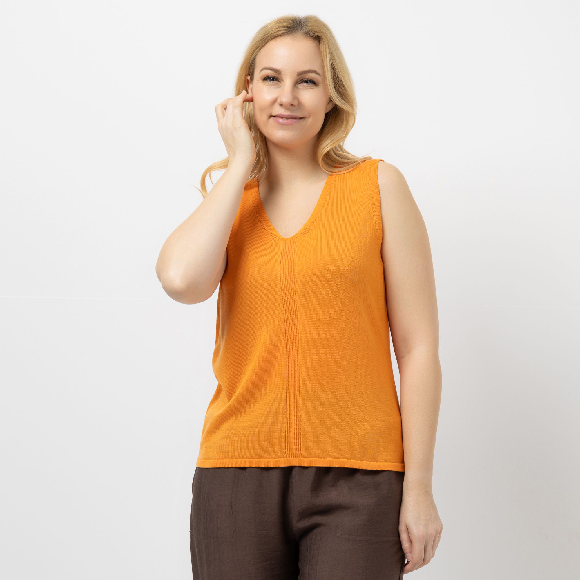 DAWID by Dawid Tomaszewski Stricktop, Lyocell V-Ausschnitt figurumspielend