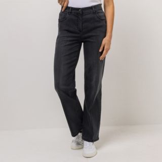EVA LUTZ Jeanshose, lange Form 5-Pocket-Style Bise in Vorderhose gerades Bein