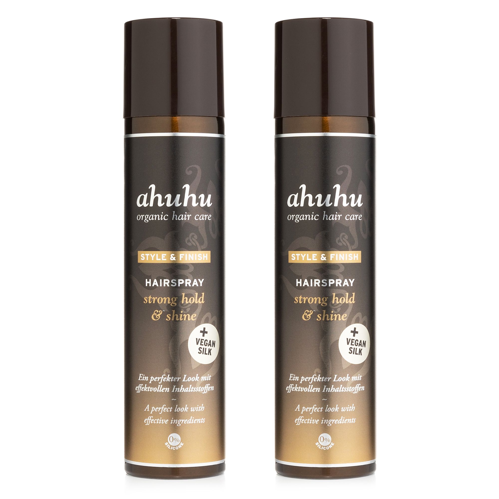 ahuhu Hairspray strong hold & shine + Vegan Silk Duo 2x 300ml
