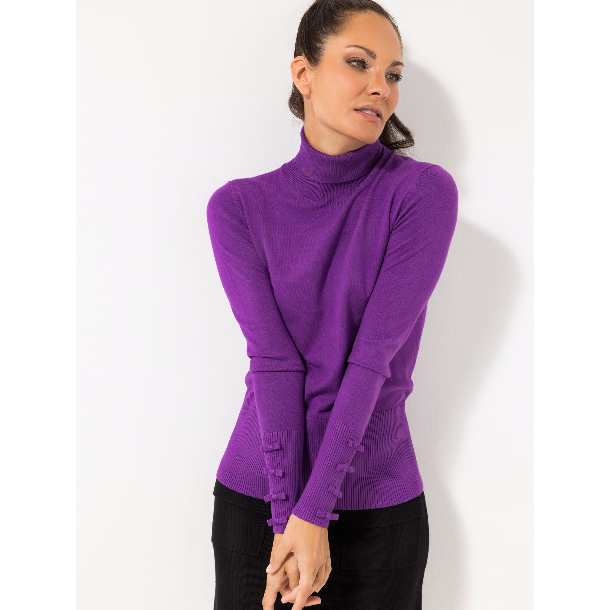 STEFFEN SCHRAUT Pullover Montpellier Rollkragen Schleifen-Detail figurbetont