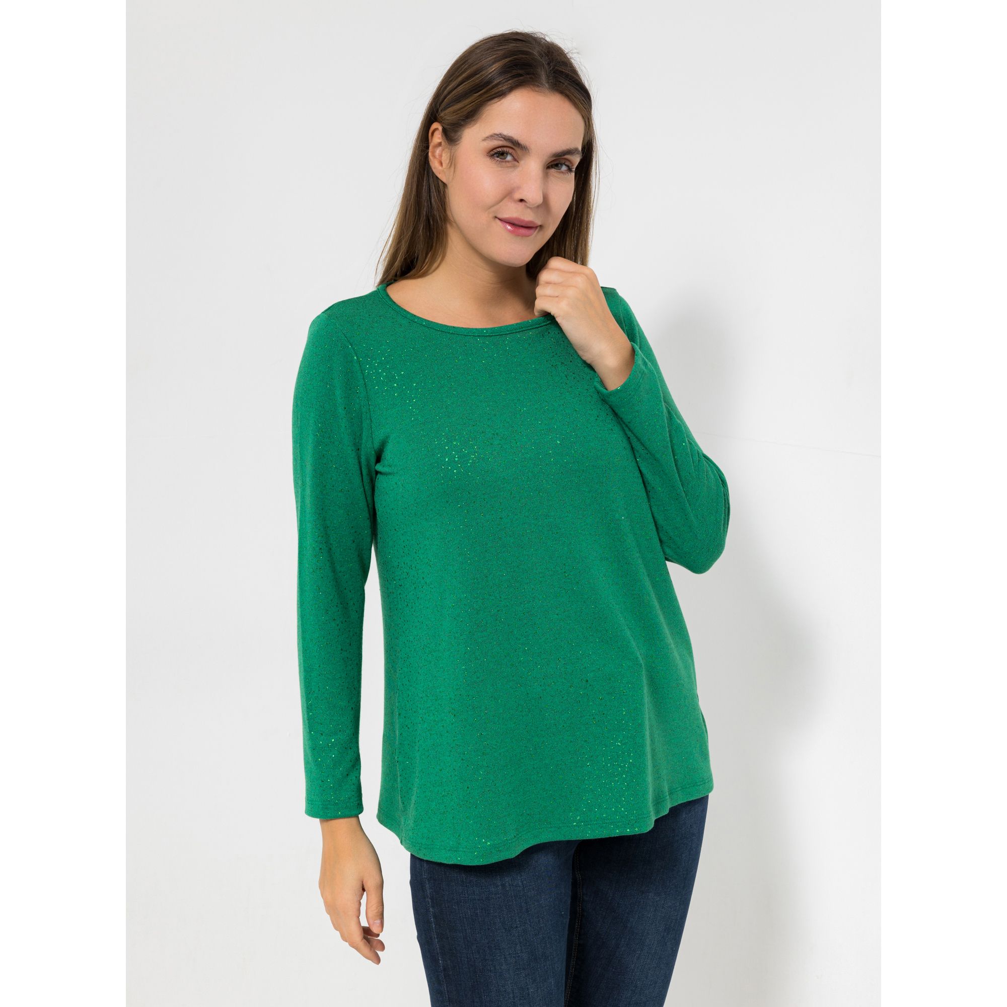 KIM & CO. Shirt, Langarm Soft Touch Jersey Folien-Druck figurumspielend