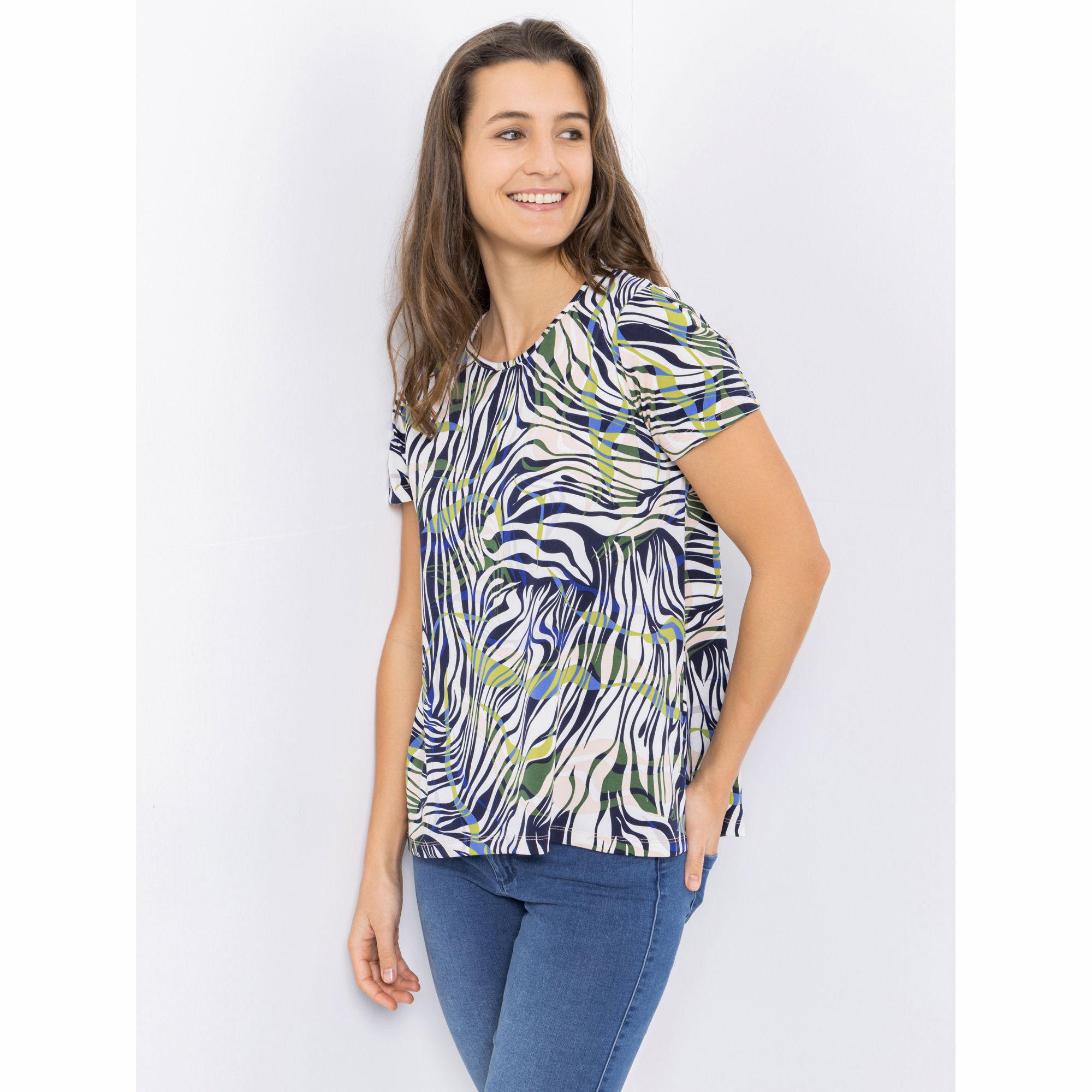 KIM & CO. Shirt, 1/2-Arm Brazil Knit Jersey Rundhalsausschnitt figurumspielend