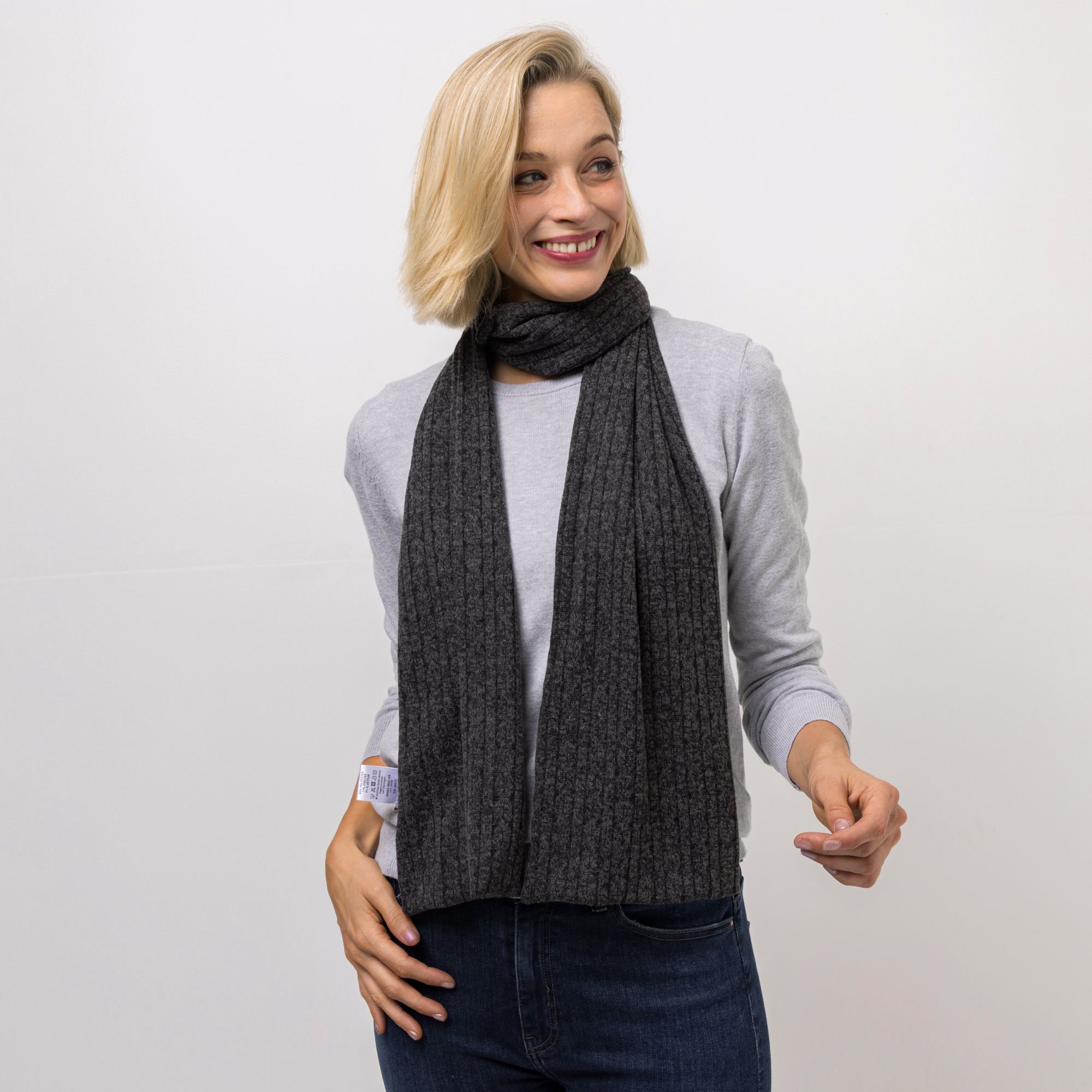 KIM & CO. Schal, 20x178cm Zopfstrick-Jersey doppelt gelegtes Obermaterial