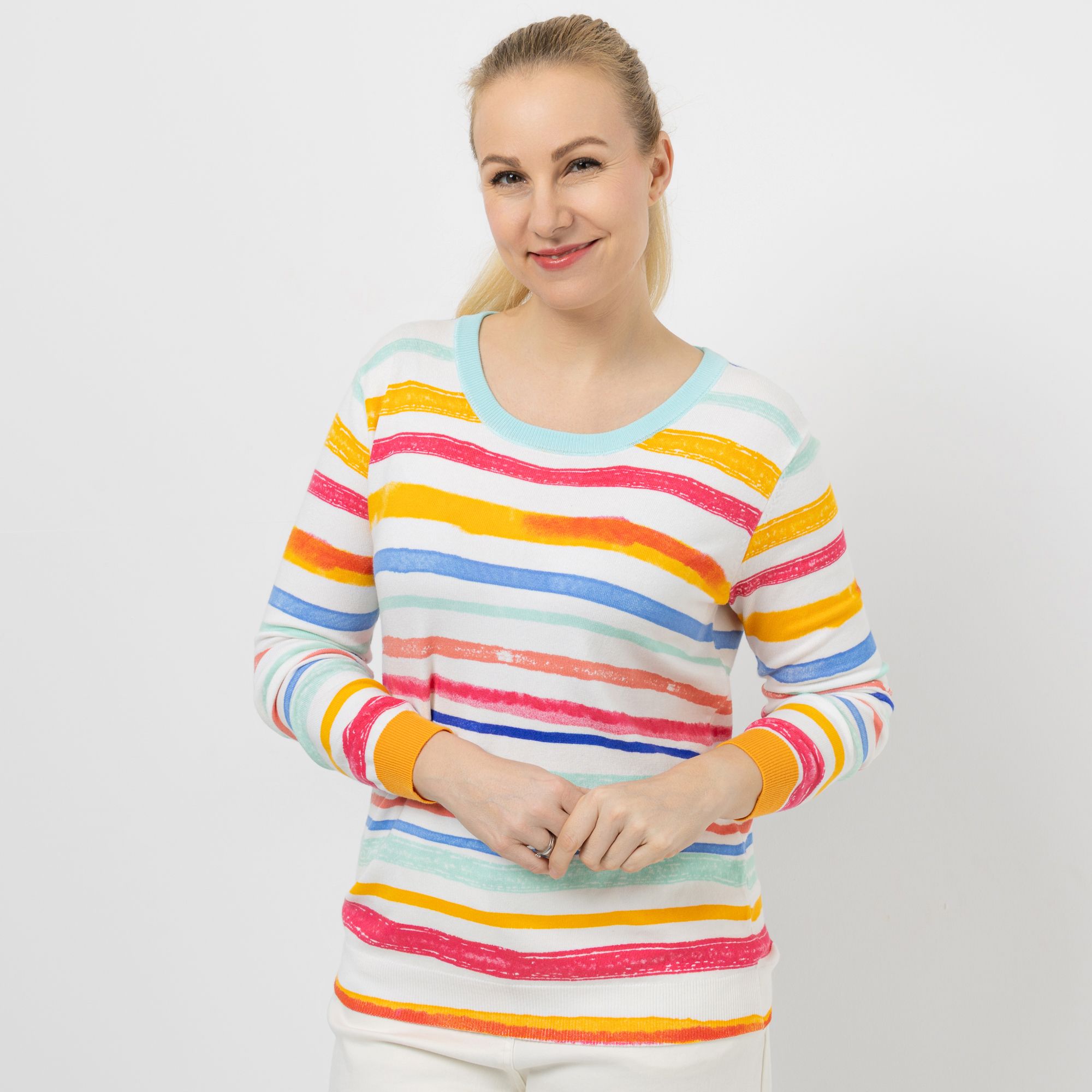 DAWID by Dawid Tomaszewski Pullover, bedruckt Feinstrick figurumspielend