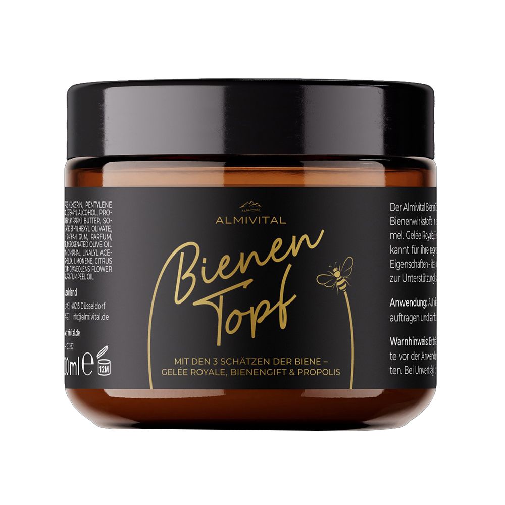 ALMIVITAL Bienentopf Salbe mit Propolis Extrakt, Gelée Royale & Bienengift 110ml
