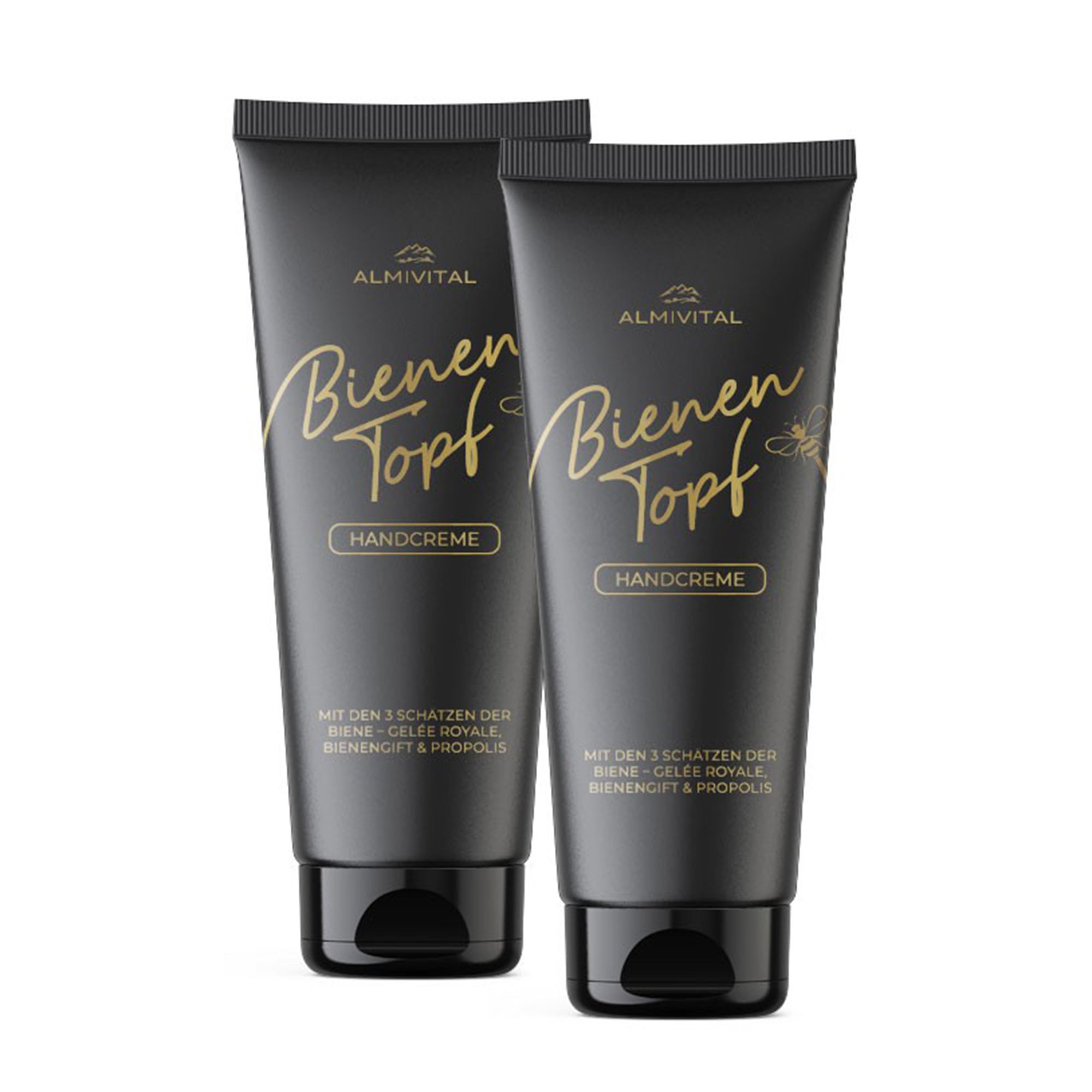 ALMIVITAL Bienentopf Handcreme mit Allantoin, Aloe Vera, Jojobaöl 2x 100ml Tube
