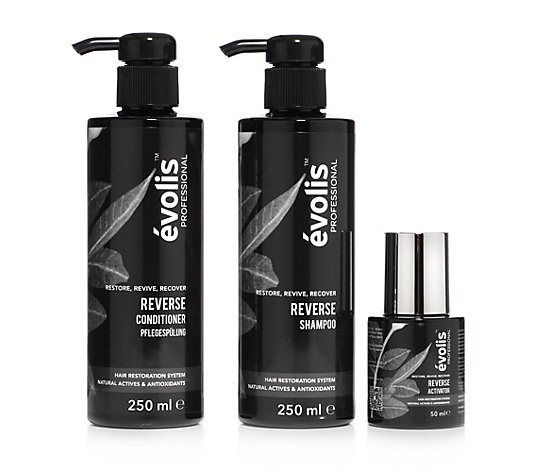 EVOLIS™ Reverse 3 Stufen Haar-Aufbaukur Activator, Shampoo, Conditioner
