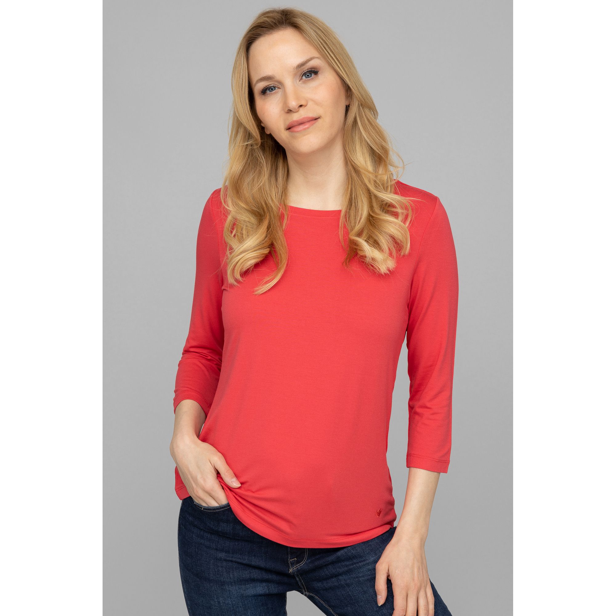 ANNI FOR FRIENDS Shirt, Asta 3/4-Arm Rundhalsausschnitt hüftumspielend