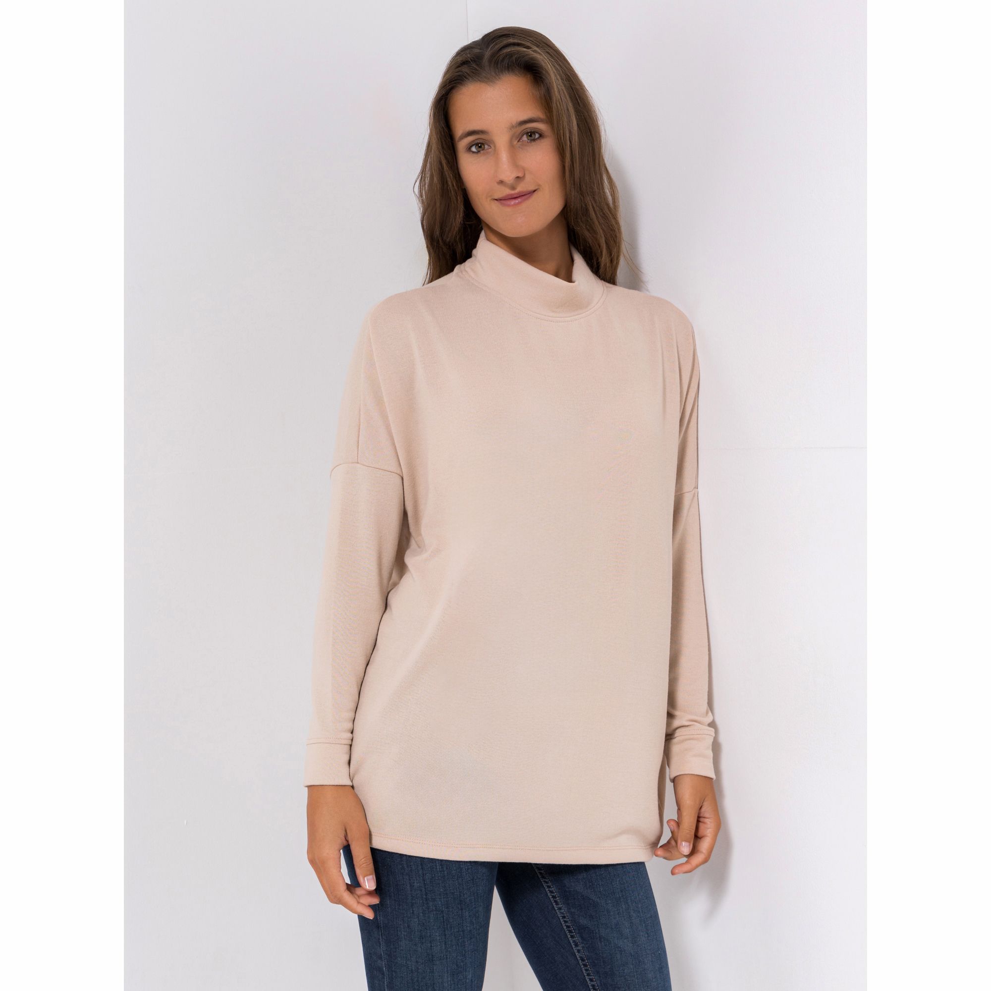 KIM & CO. Shirt, Langarm Soft Touch Jersey Stehkragen figurumspielend