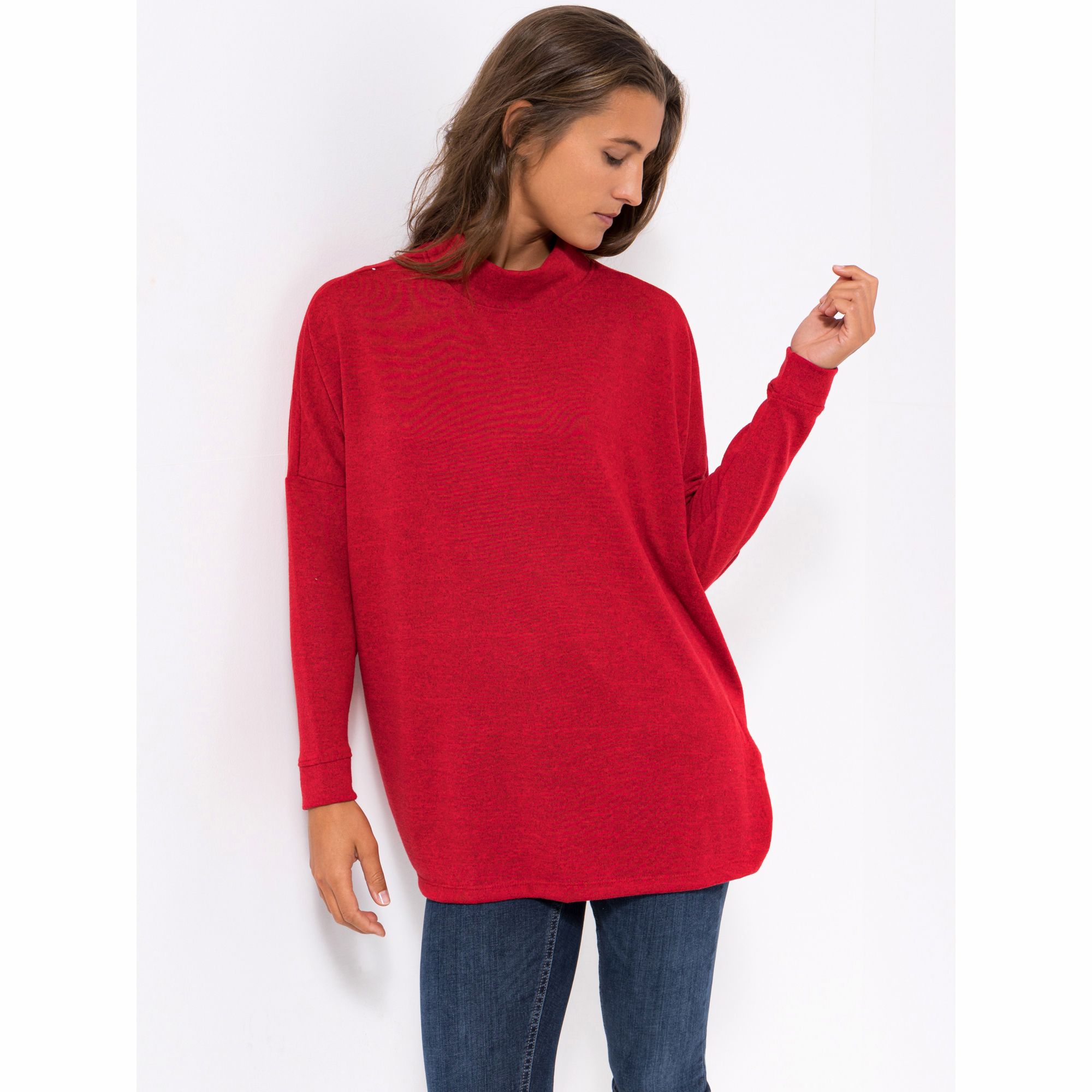 KIM & CO. Shirt, Langarm Soft Touch Jersey Stehkragen figurumspielend