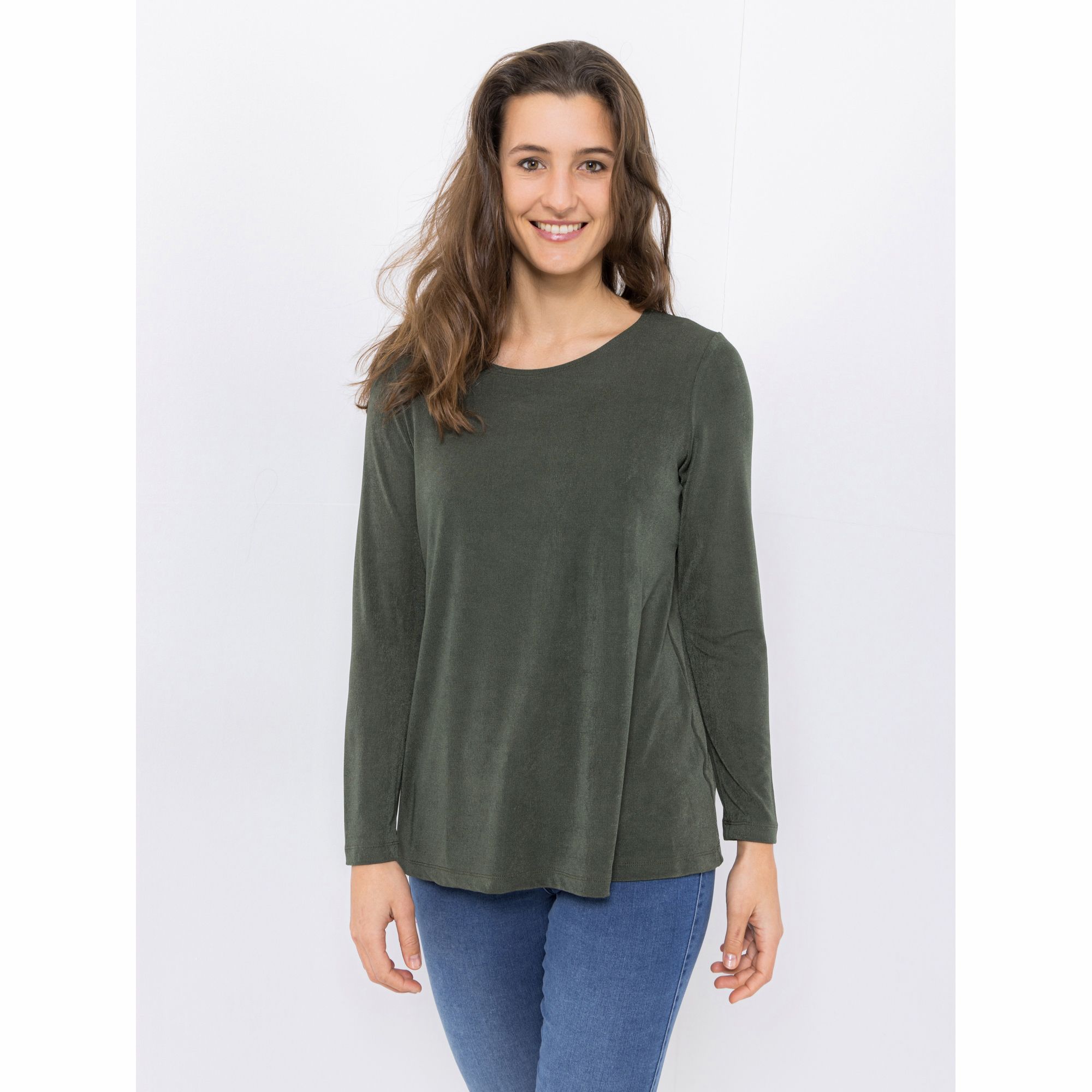 KIM & CO. Shirt, Langarm Slinky Jersey Rundhalsausschnitt figurumspielend