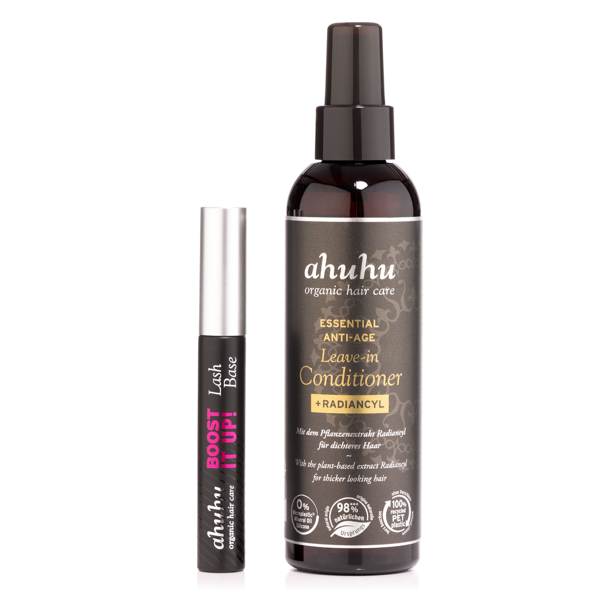 ahuhu Essential Anti-Age Leave-in Conditioner 200ml,Boost it Up! Lash Base Serum 10ml