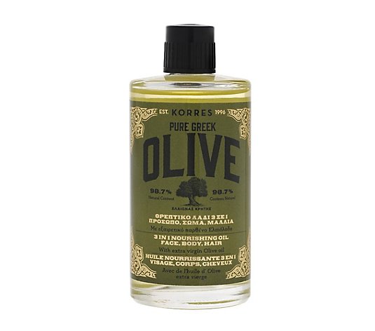 KORRES Pure Greek Olive Nährendes 3in1-Öl für Haar, Gesicht & Körper, 100ml