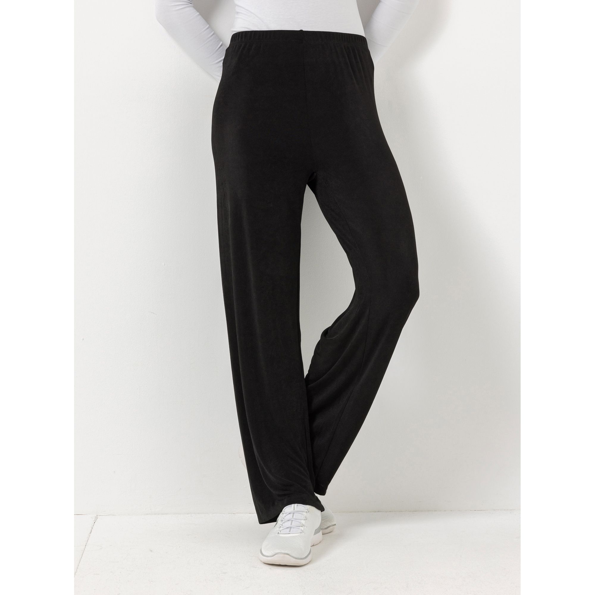 KIM & CO. Hose, lange Form Slinky Jersey Rundumdehnbund gerades Bein