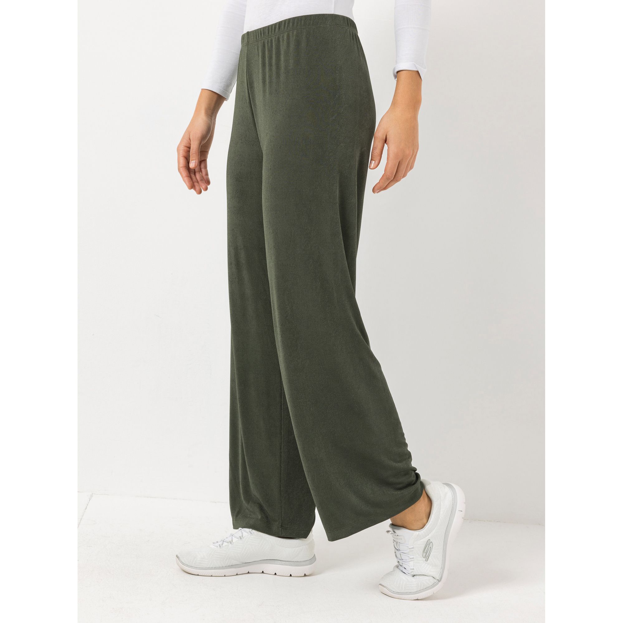 KIM & CO. Hose, lange Form Slinky Jersey Rundumdehnbund gerades Bein