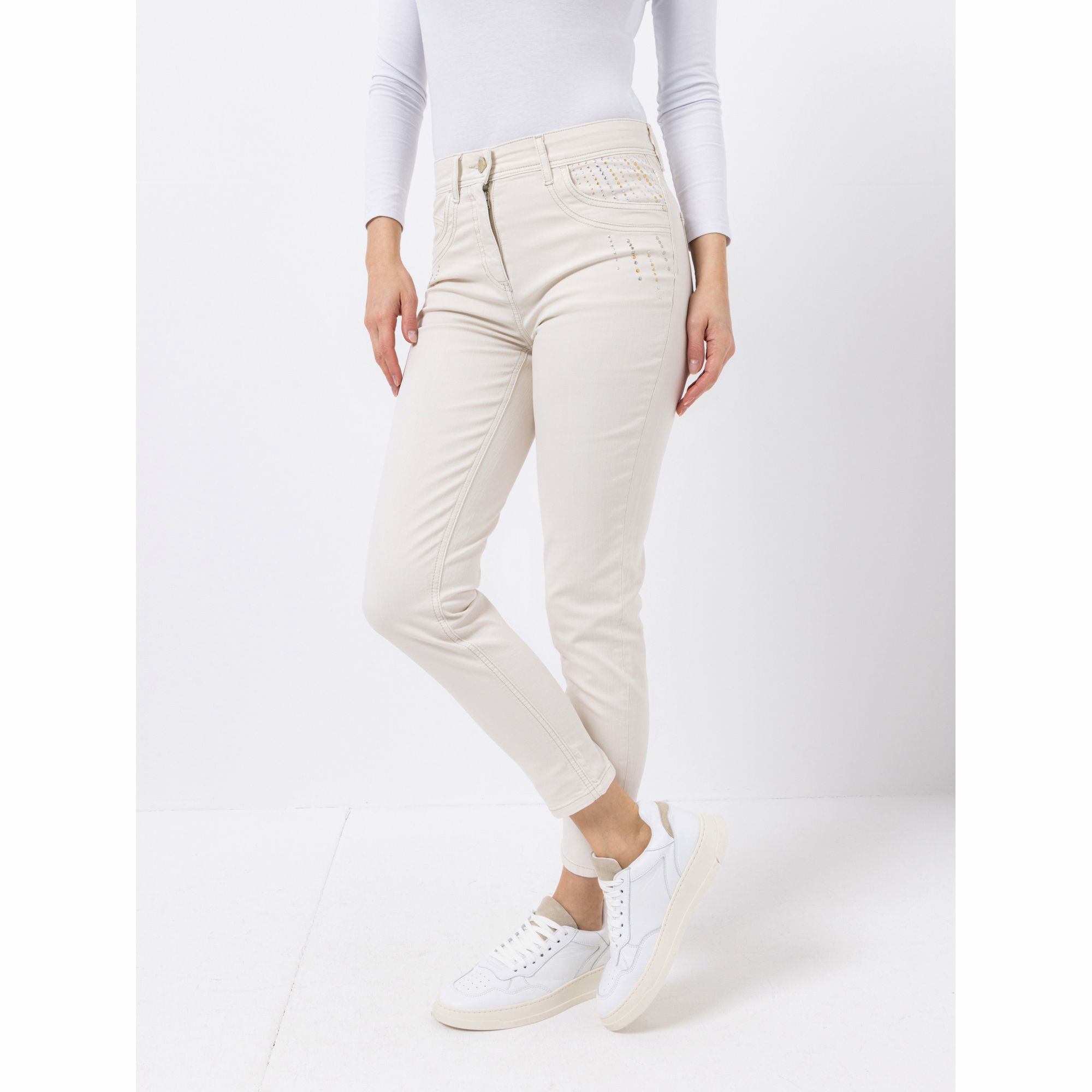 DAWID by Dawid Tomaszewski Jeanshose knöchellang Zierplättchen schmales Bein