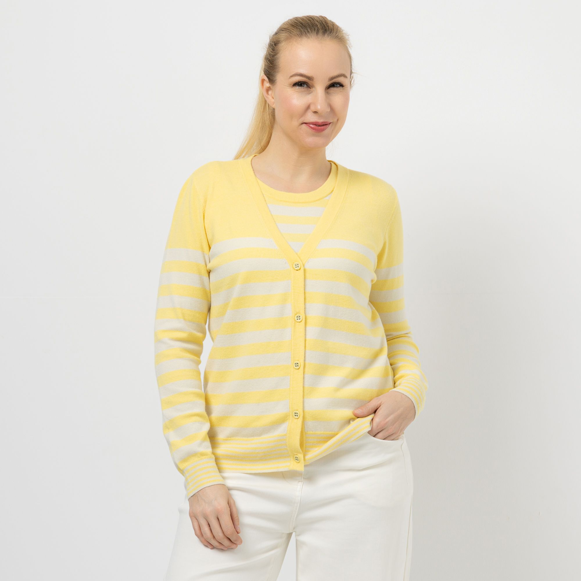 DAWID by Dawid Tomaszewski Cardigan Rippbund-Abschlüsse figurumspielend