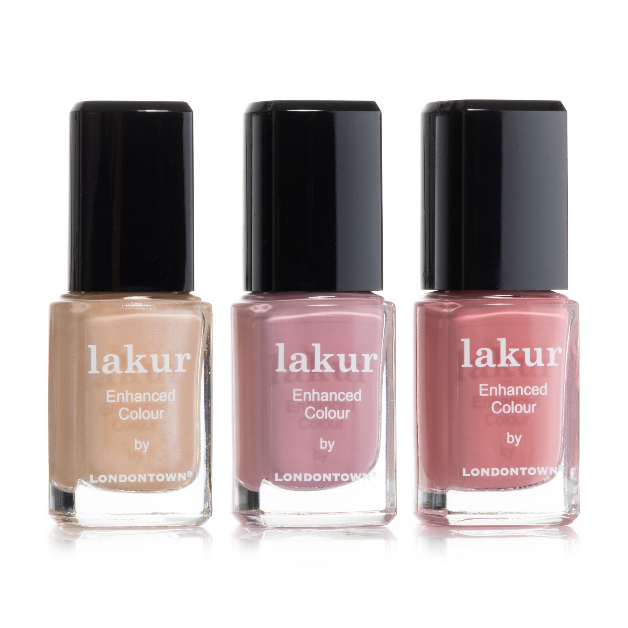 LONDONTOWN Nagellack-Set Berry Nude, Pearl & Mojave Mauve 3x12ml