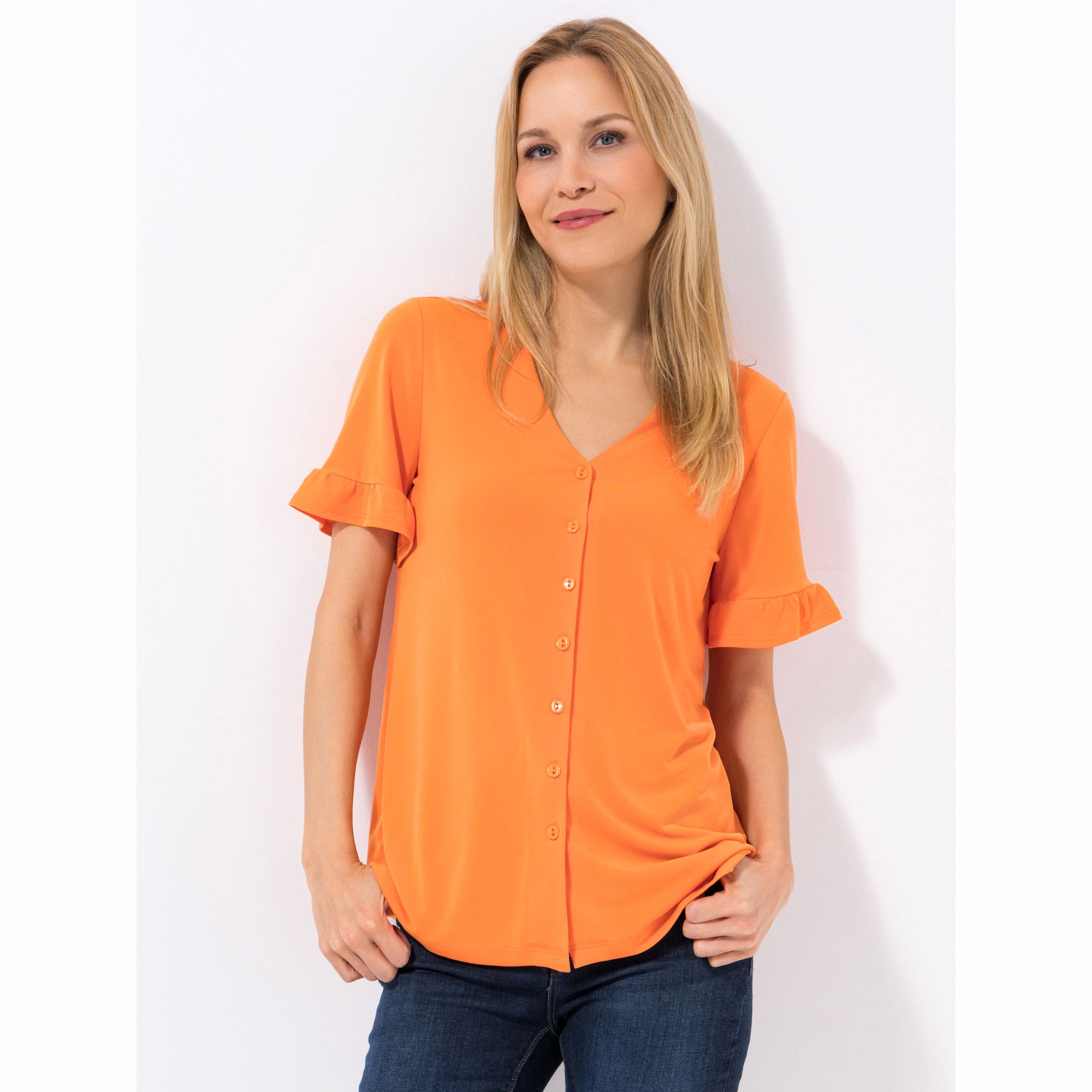 KIM & CO. Shirt, 1/2-Arm Brazil Knit Jersey Schmuckknöpfe figurumspielend