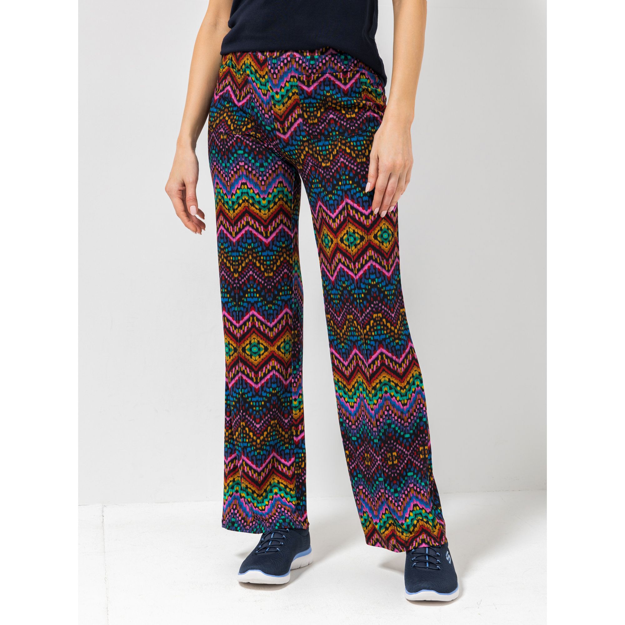 ANNI FOR FRIENDS Jerseyhose Athena Rundumdehnbund aufgesetzte Taschen weites Bein