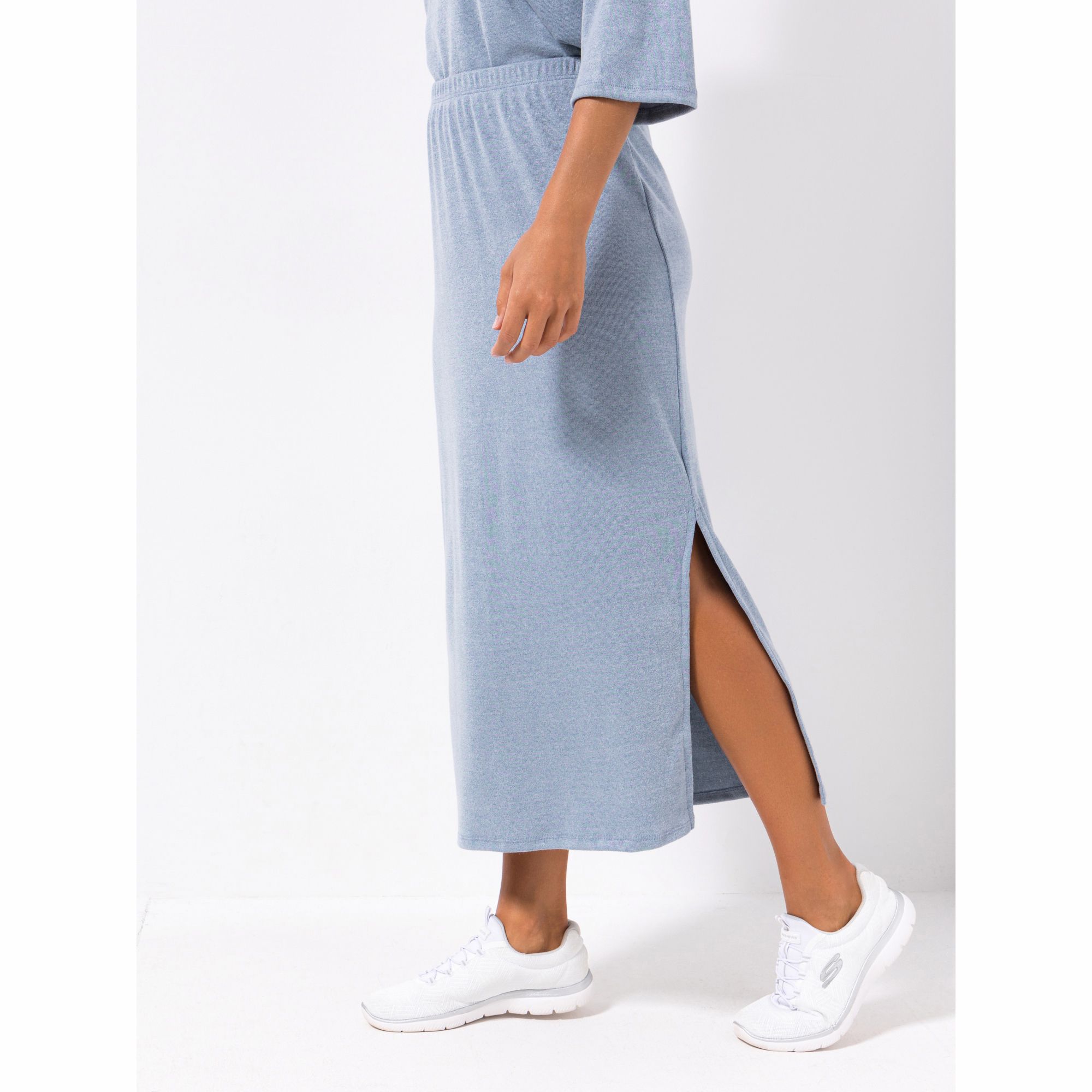 KIM & CO. Rock, wadenlang Feinstrick Optik Rundumdehnbund Seitenschlitz