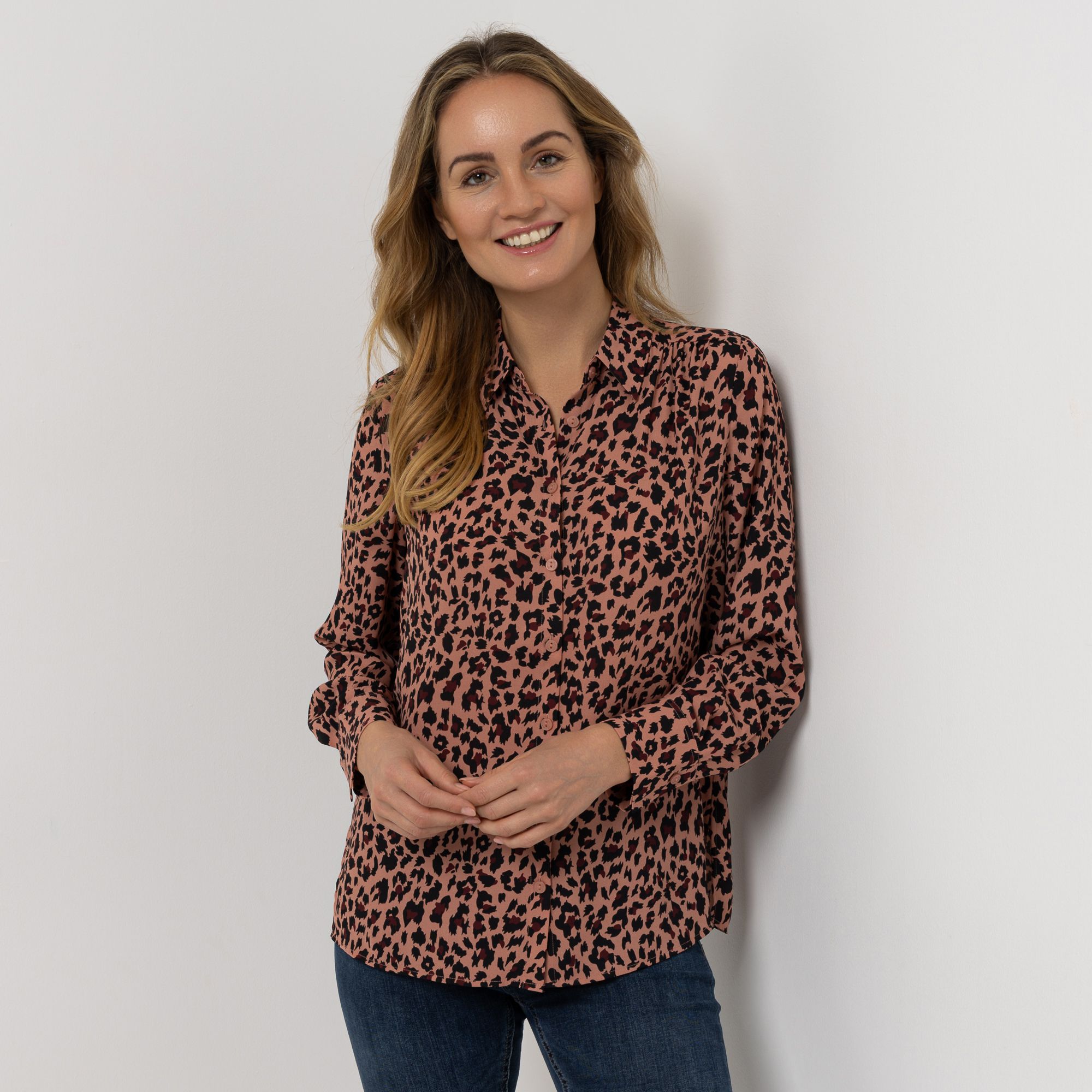 EVA LUTZ Bluse Lotte Knopfleiste Manschetten leger weit