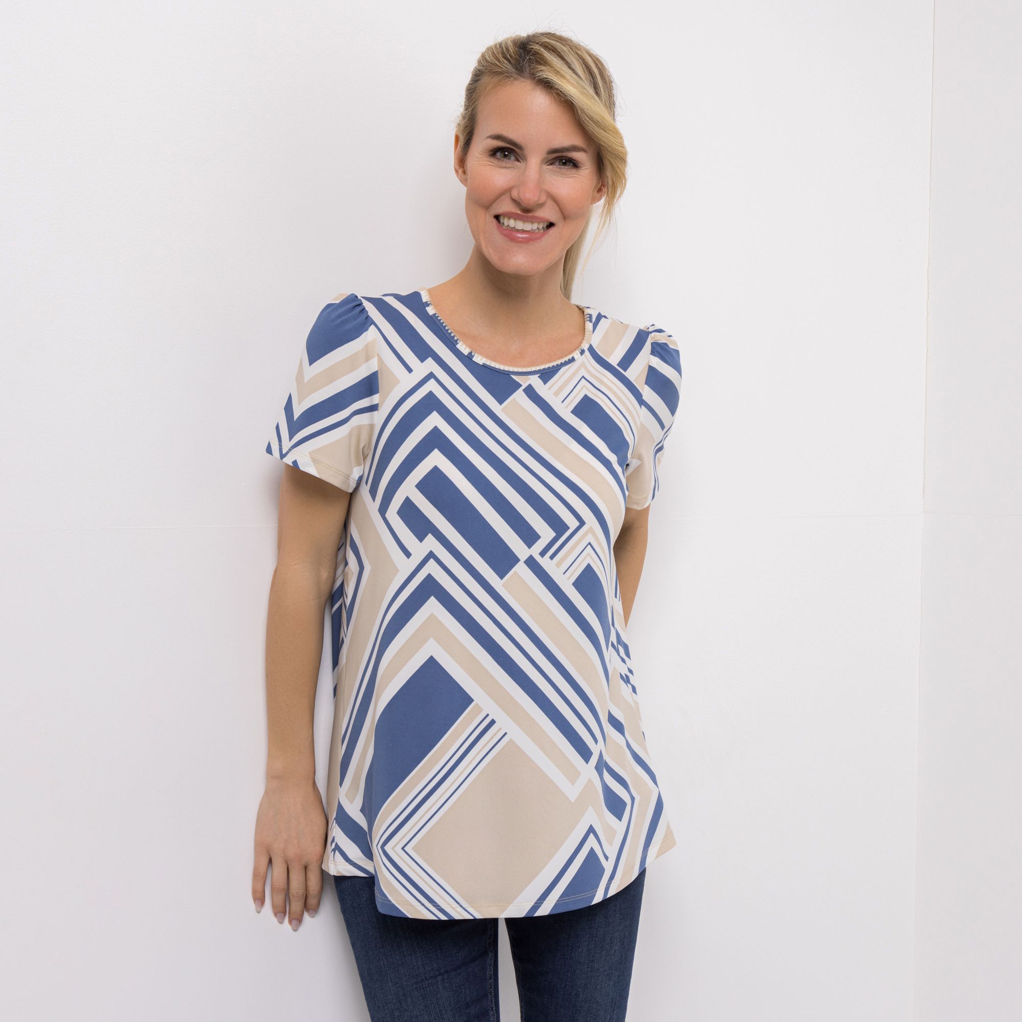 KIM & CO. Shirt, 1/2-Arm Brazil Knit Jersey Rundhalsausschnitt figurumspielend