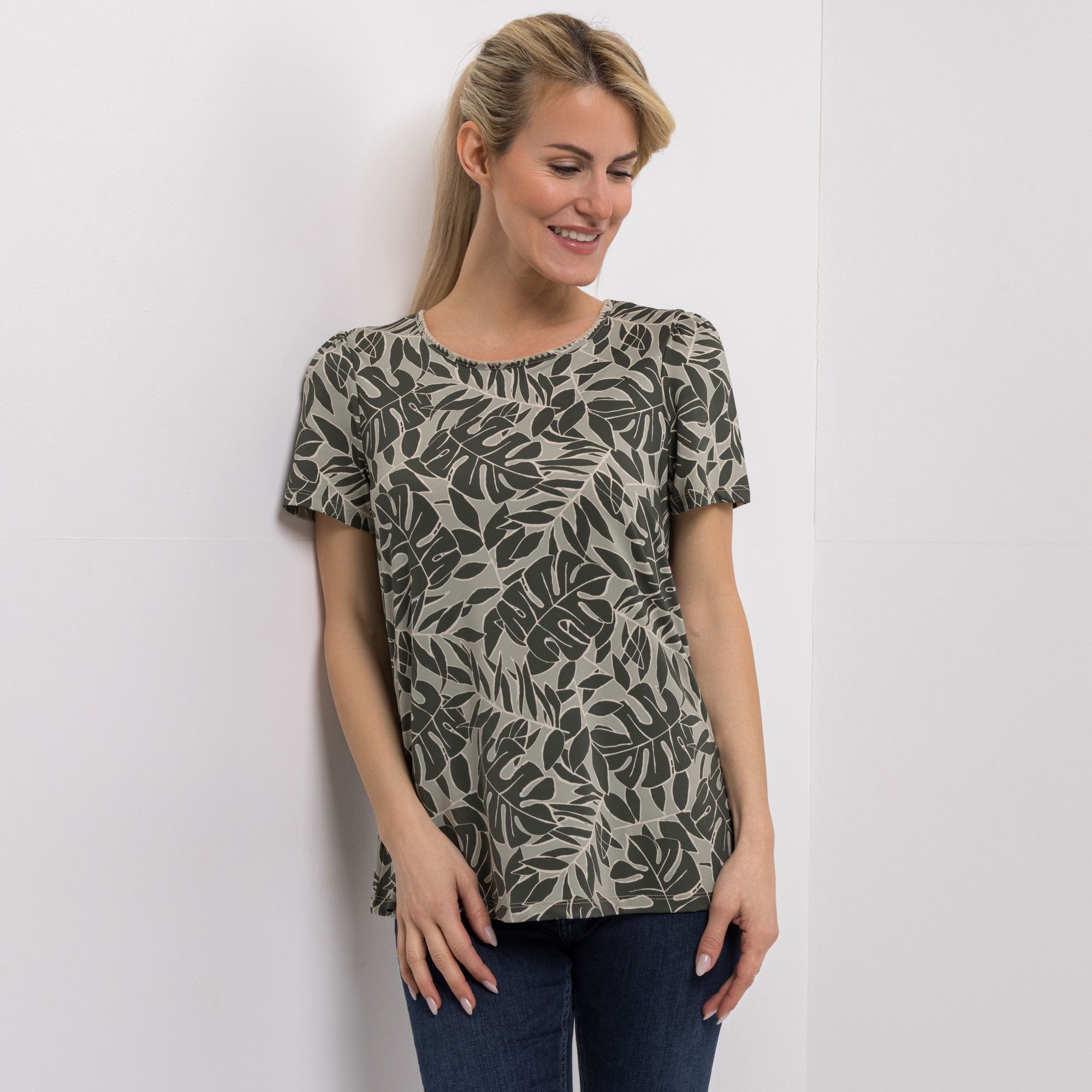 KIM & CO. Shirt, 1/2-Arm Brazil Knit Jersey Rundhalsausschnitt figurumspielend