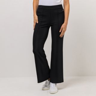 EVA LUTZ Hose, lange Form elastisches Material Rundumdehnbund ausgestelltes Bein