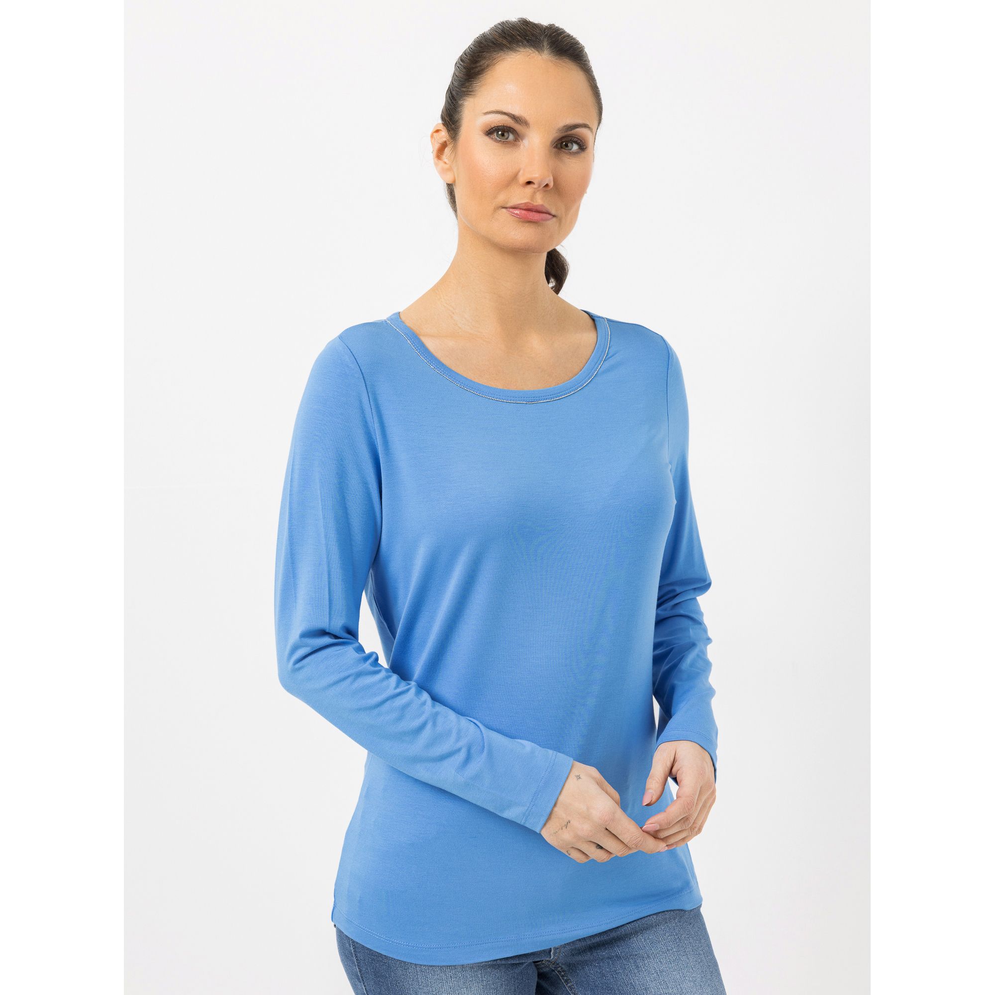 STEFFEN SCHRAUT Shirt Porto Cervo Rundhalsausschnitt mit Ketten-Detail figurumspielend