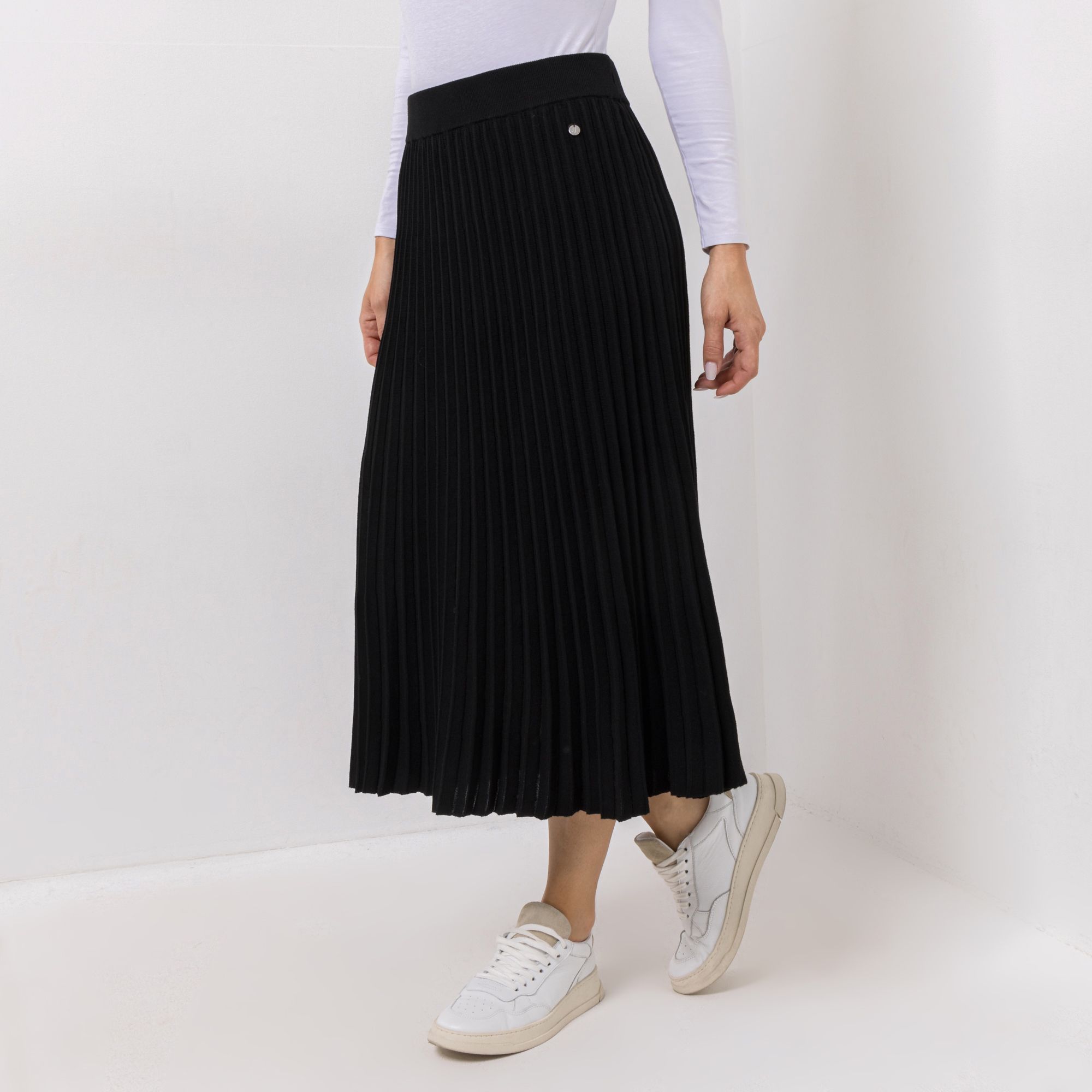 EVA LUTZ Strick-Rock Rundumdehnbund Plissee wadenumspielend