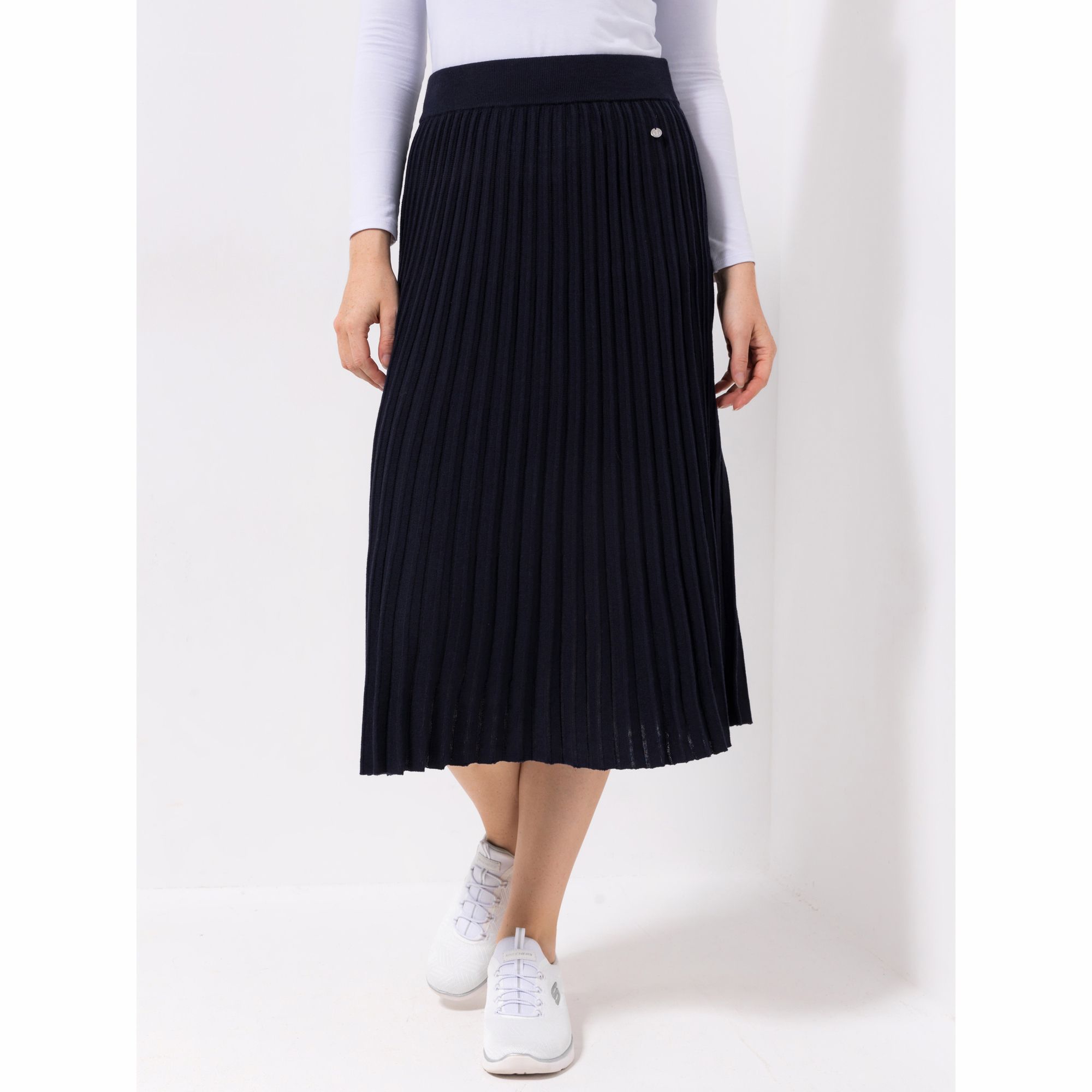 EVA LUTZ Strick-Rock Rundumdehnbund Plissee wadenumspielend