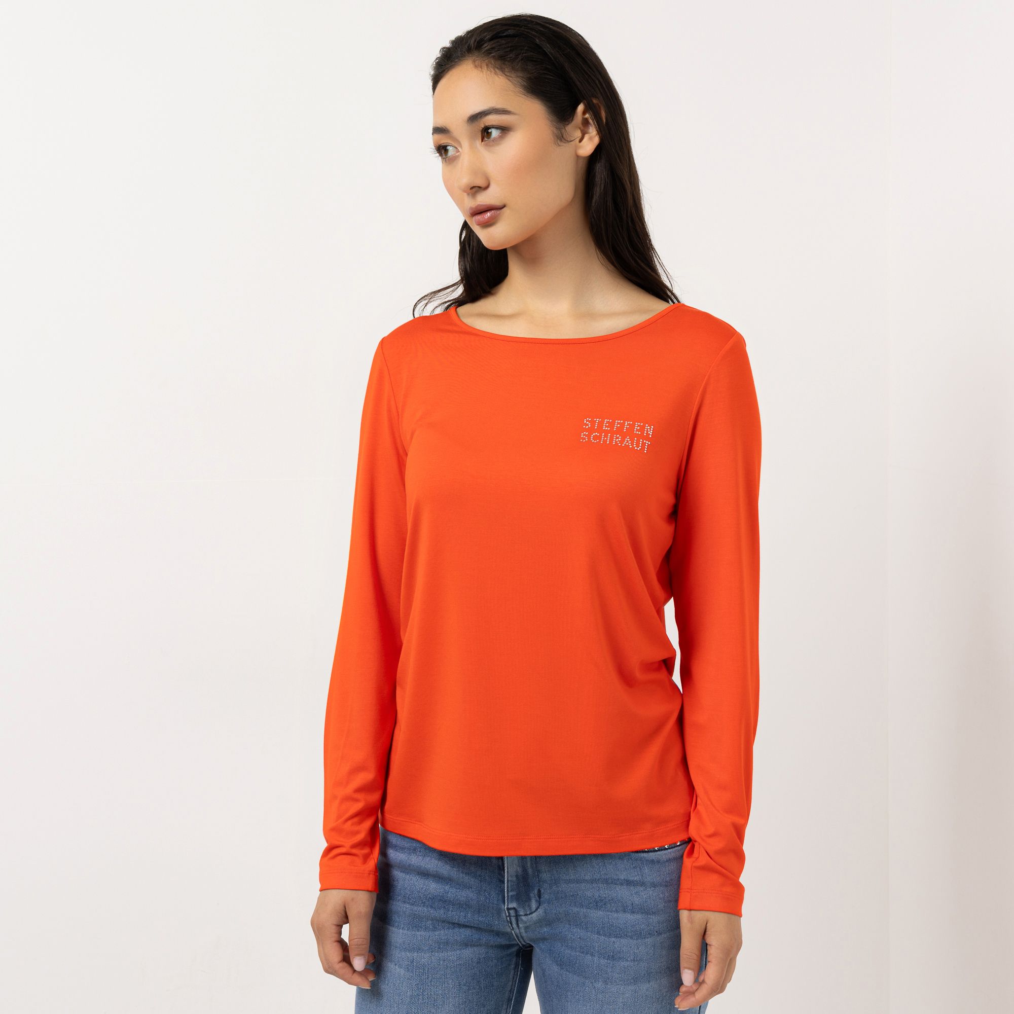 STEFFEN SCHRAUT Shirt Ibiza Strass-Detail mit ECOVERO Viskose figurumspielend