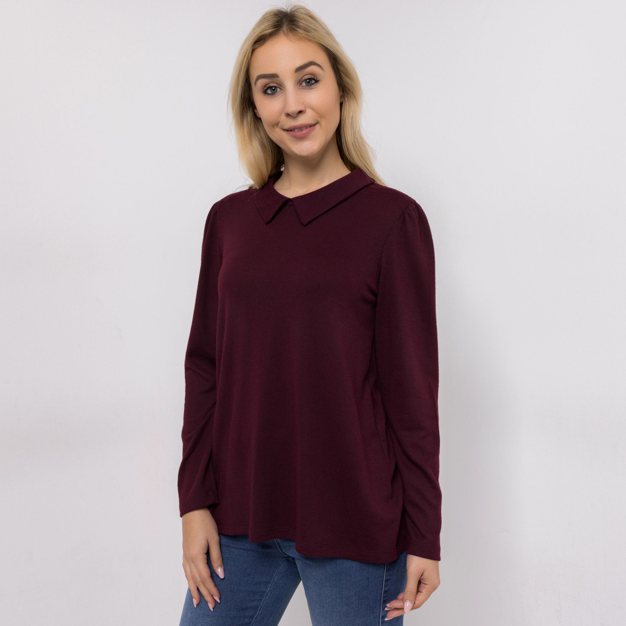 KIM & CO. Shirt, Langarm Soft Touch Jersey Kragen figurumspielend