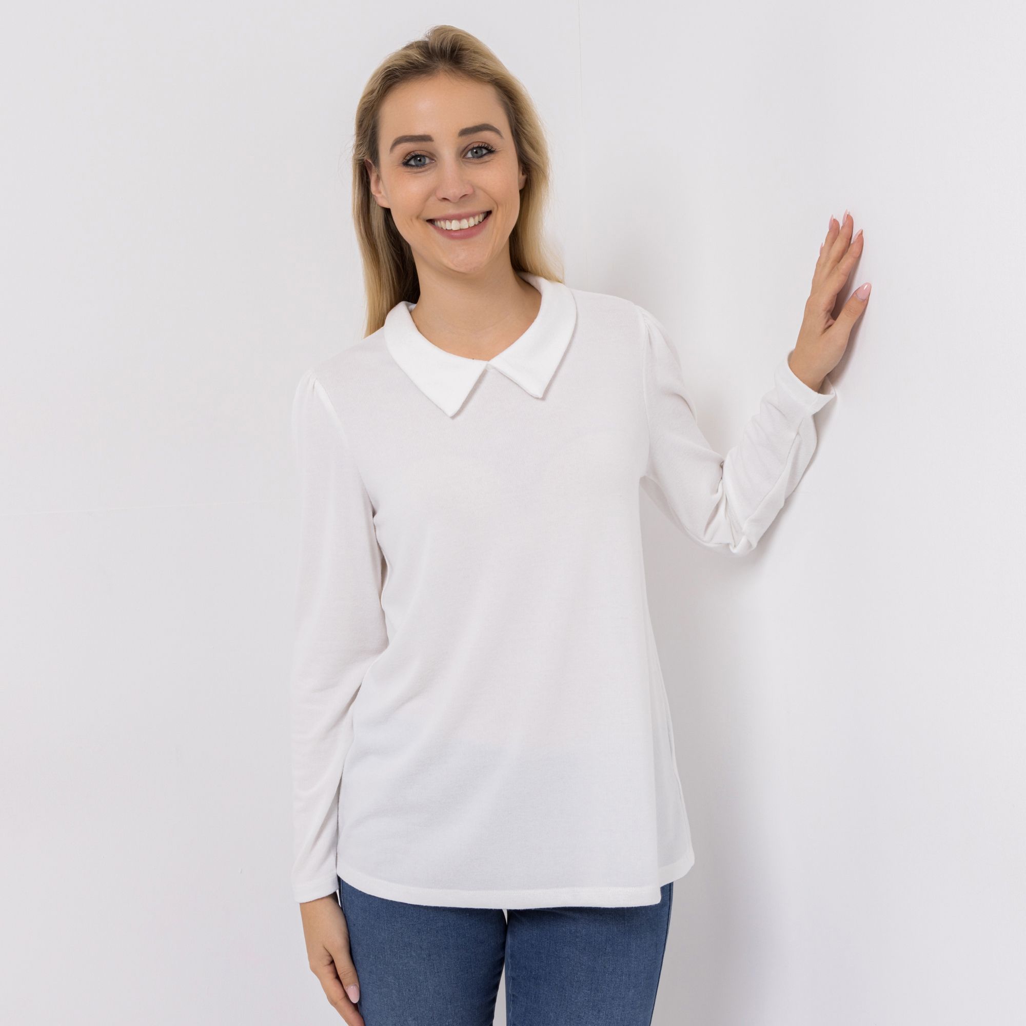 KIM & CO. Shirt, Langarm Soft Touch Jersey Kragen figurumspielend