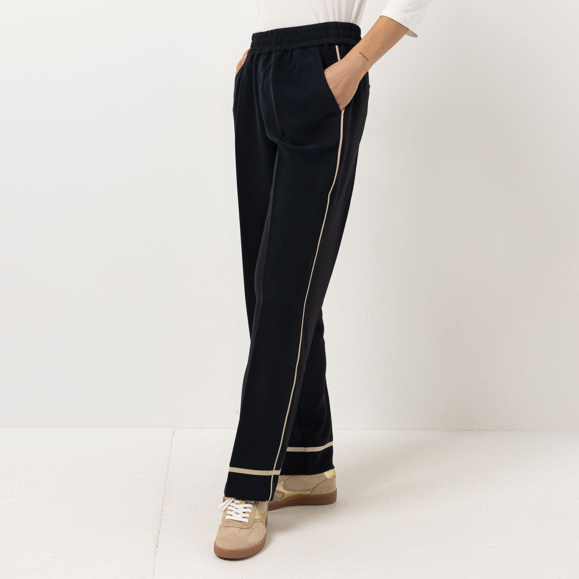 STEFFEN SCHRAUT Hose Rundumdehnbund Bügelfalte gerades weites Bein