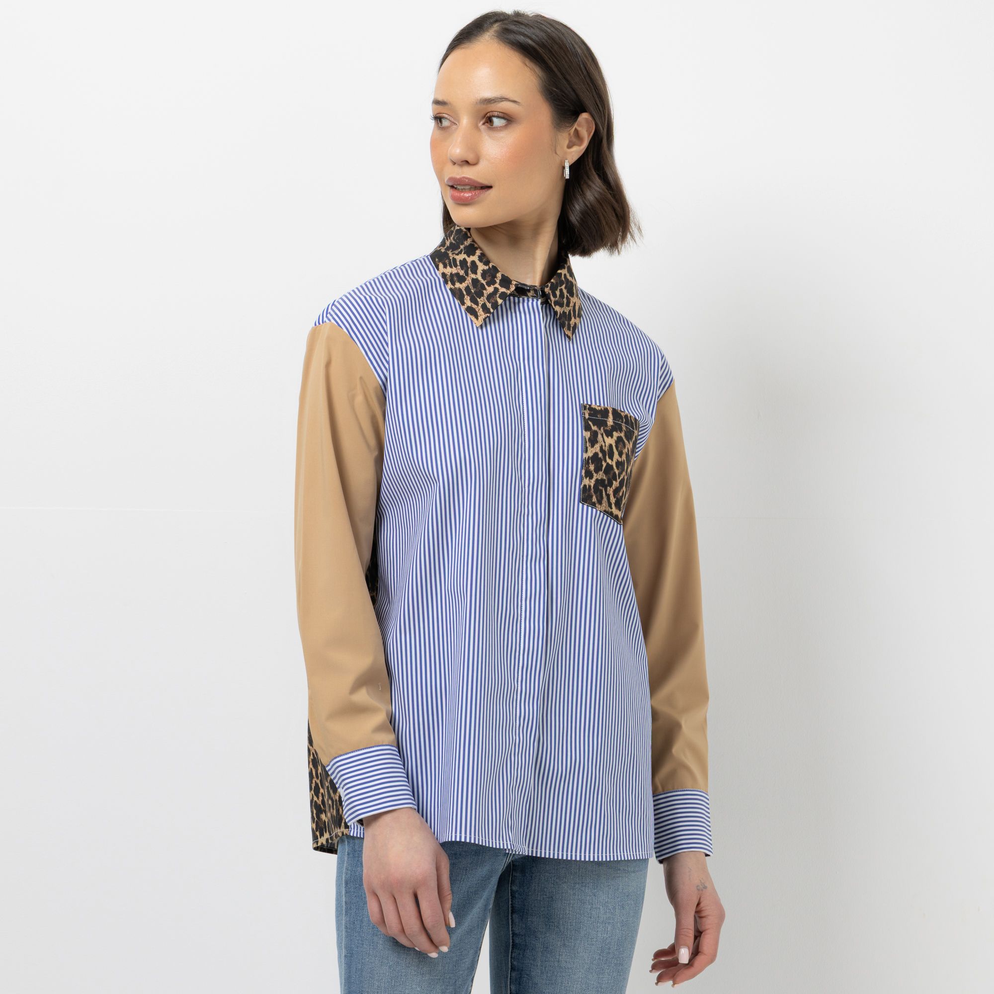 STEFFEN SCHRAUT Bluse Hemdkragen Brusttasche Oversize - leger weit