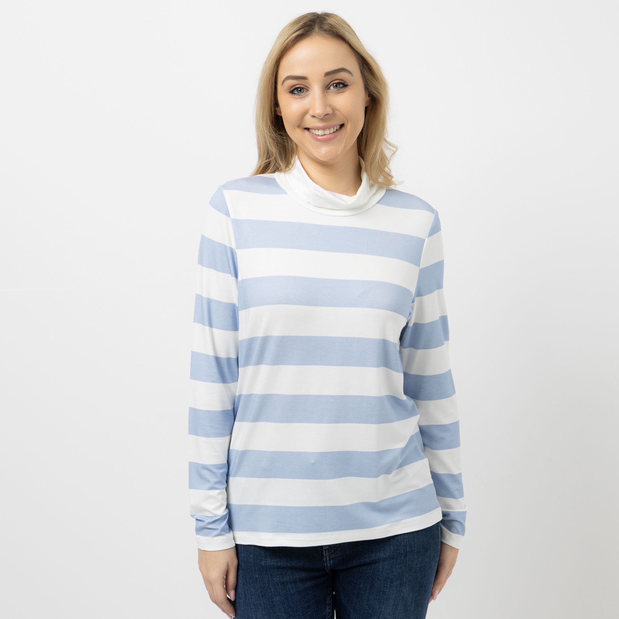 DINE 'N' DANCE Shirt, 1/1-Arm Rollkragen gestreift figurumspielend