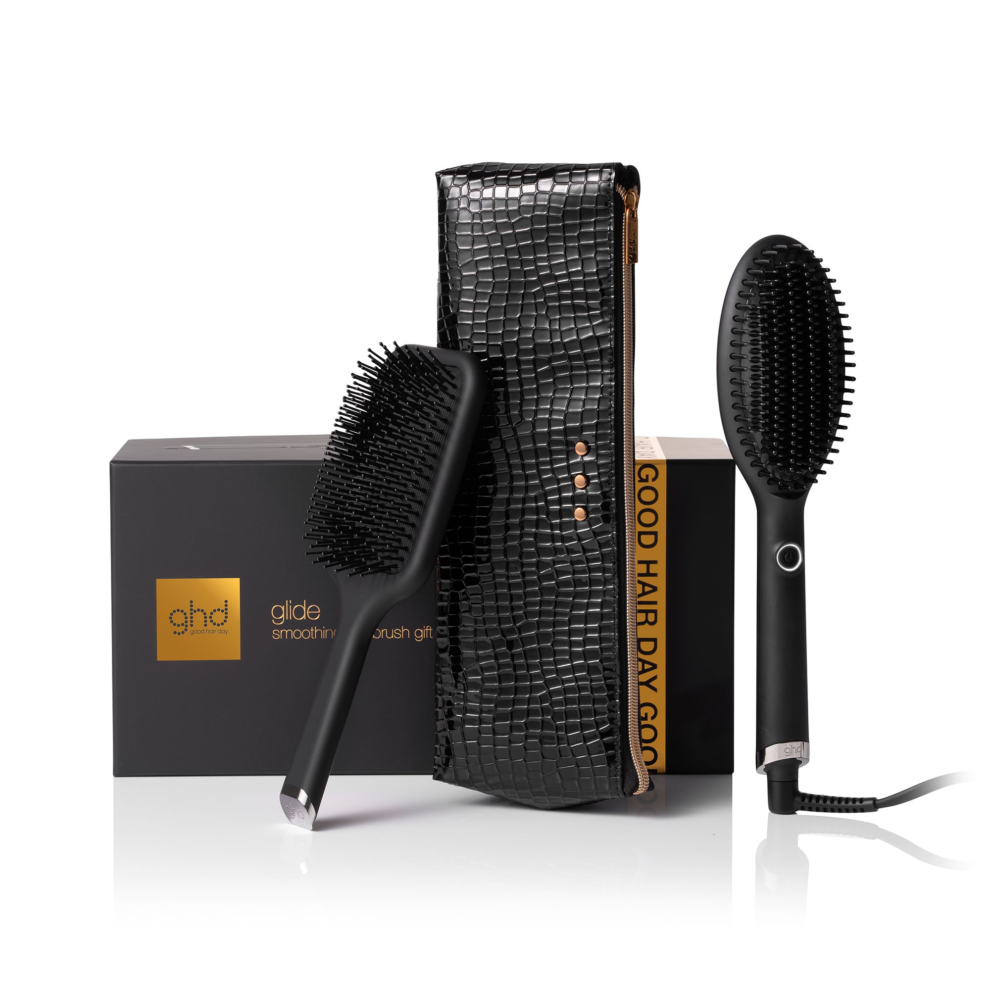 GHD Glide Hot Brush Stylingbürste im Set mit Paddlebürste und Hitzeschutz-Tasche