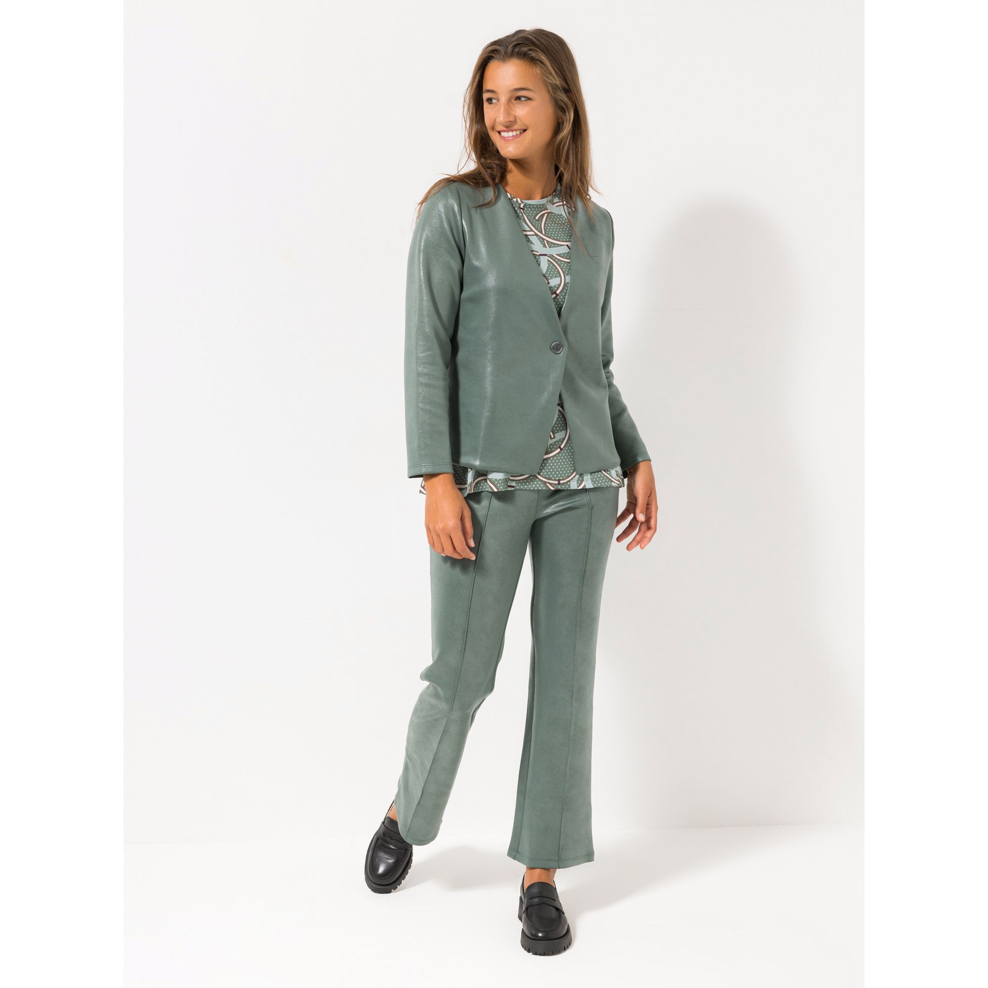 KIM & CO. Blazer, 1/1-Arm Antique Leder Optik 1 Knopf figurumspielend