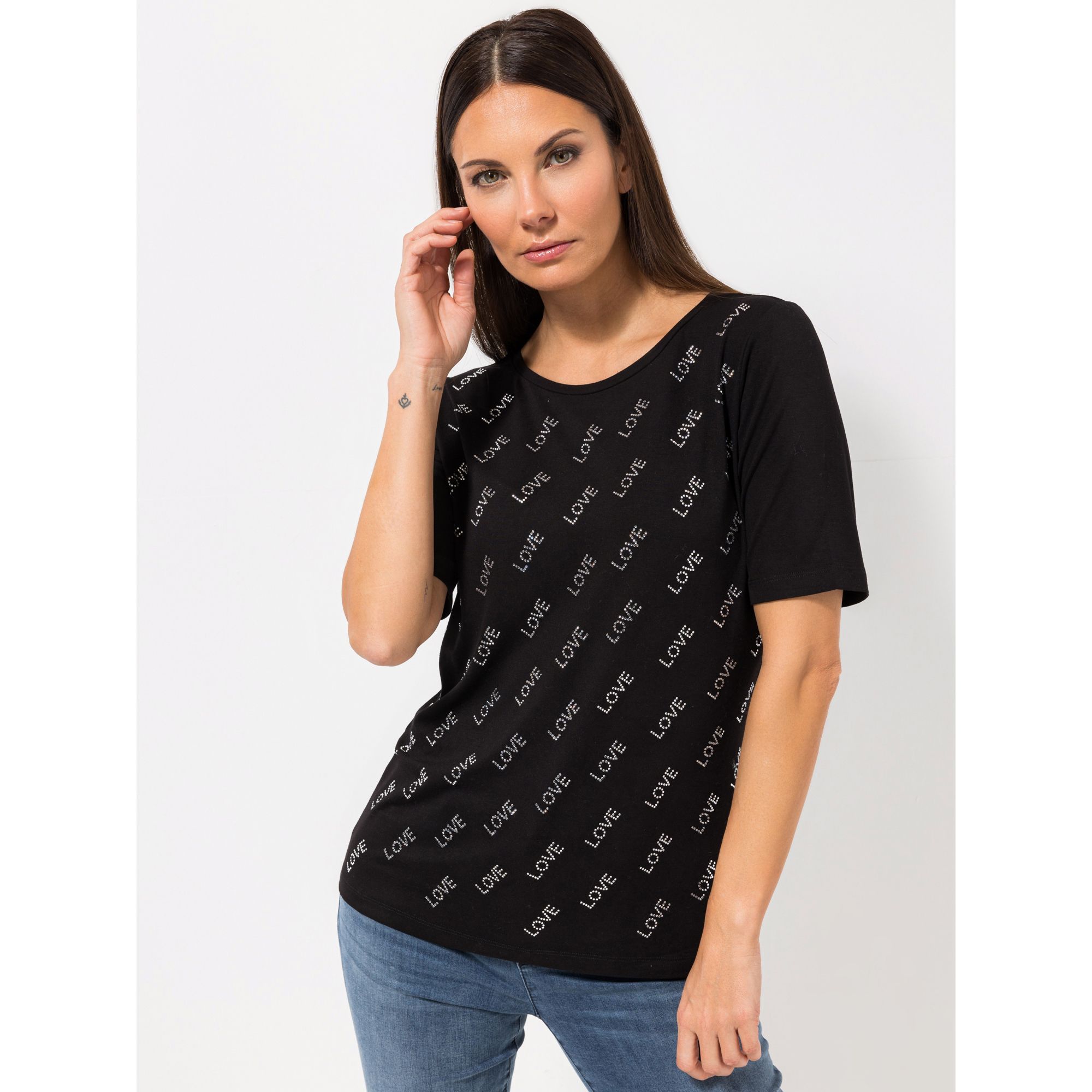 STEFFEN SCHRAUT Shirt Ibiza 1/2-Arm, Ziersteine mit ECOVERO Viskose figurumspielend