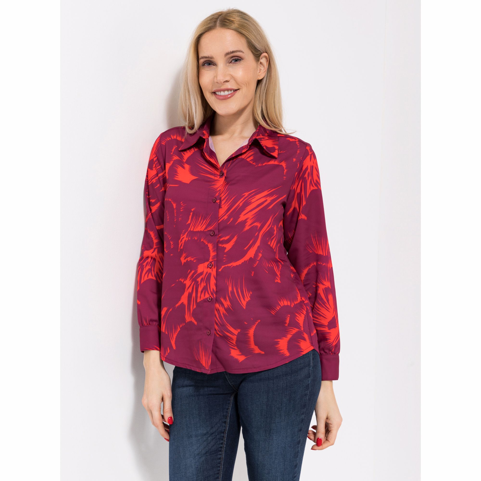 SOULS BY EYWASOULS® Bluse, 1/1 Arm Knopfleiste leger weit