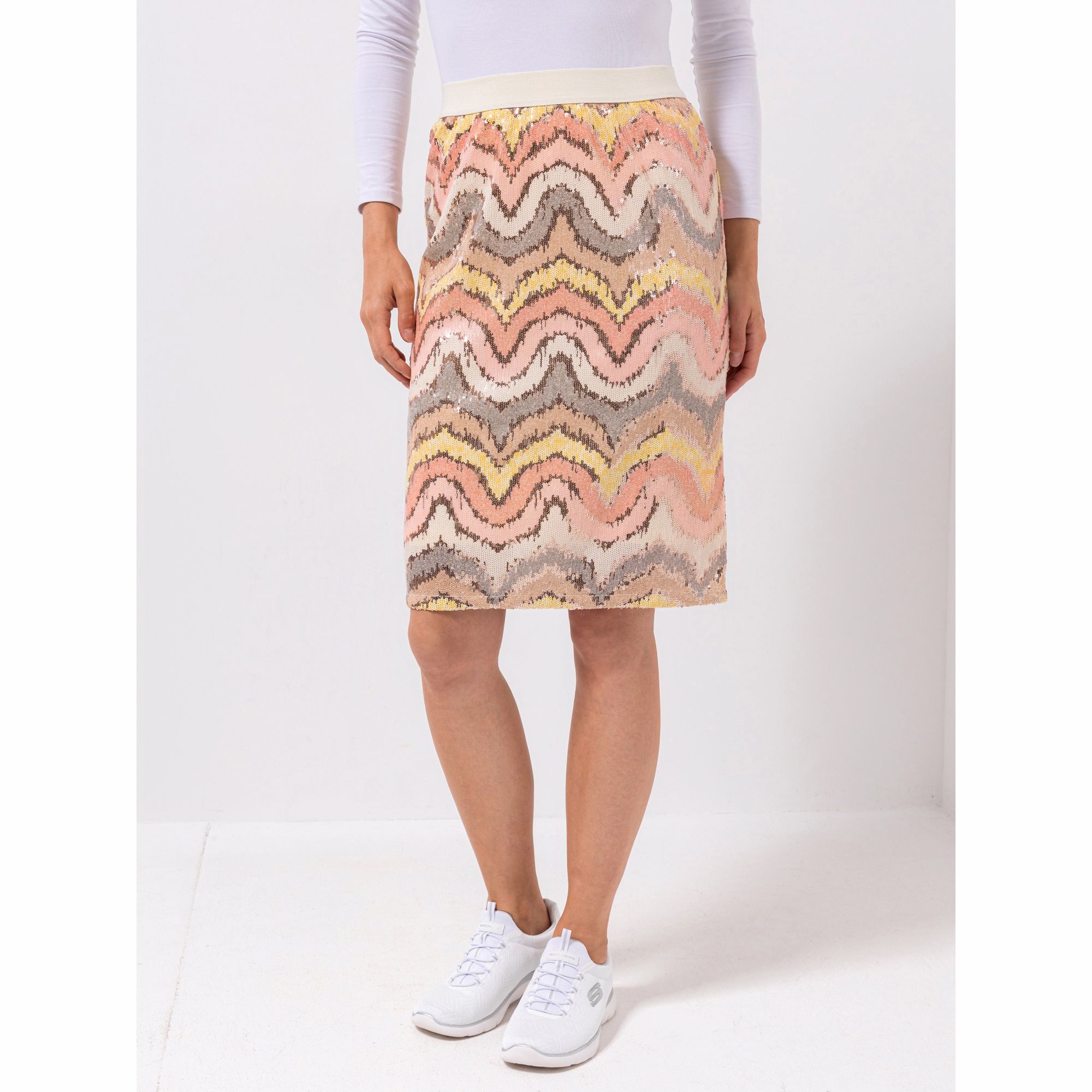 DAWID by Dawid Tomaszewski Paillettenrock Rundumdehnbund gerade Form