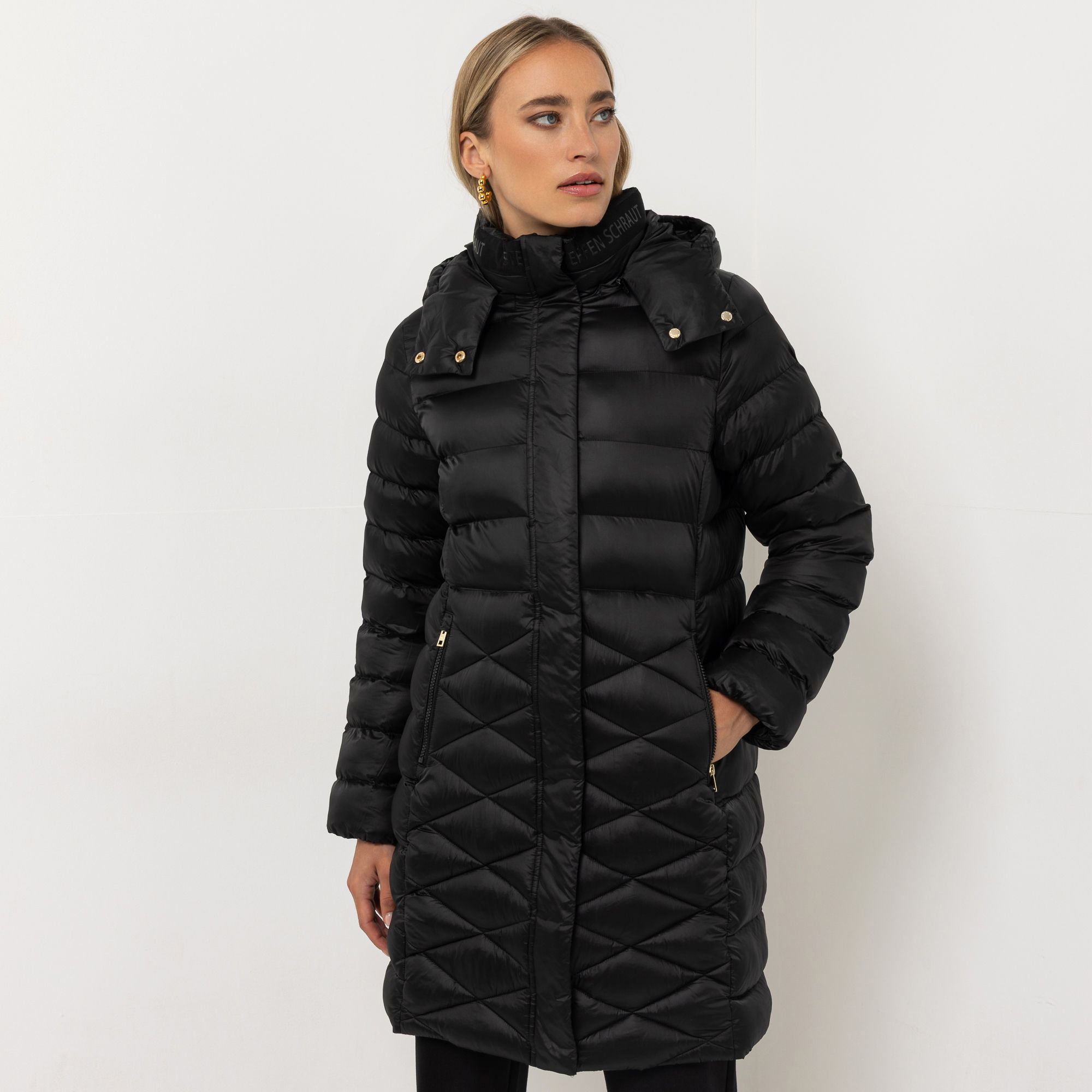 STEFFEN SCHRAUT Steppmantel abnehmbare Kapuze Reißverschlusstaschen figurumspielend