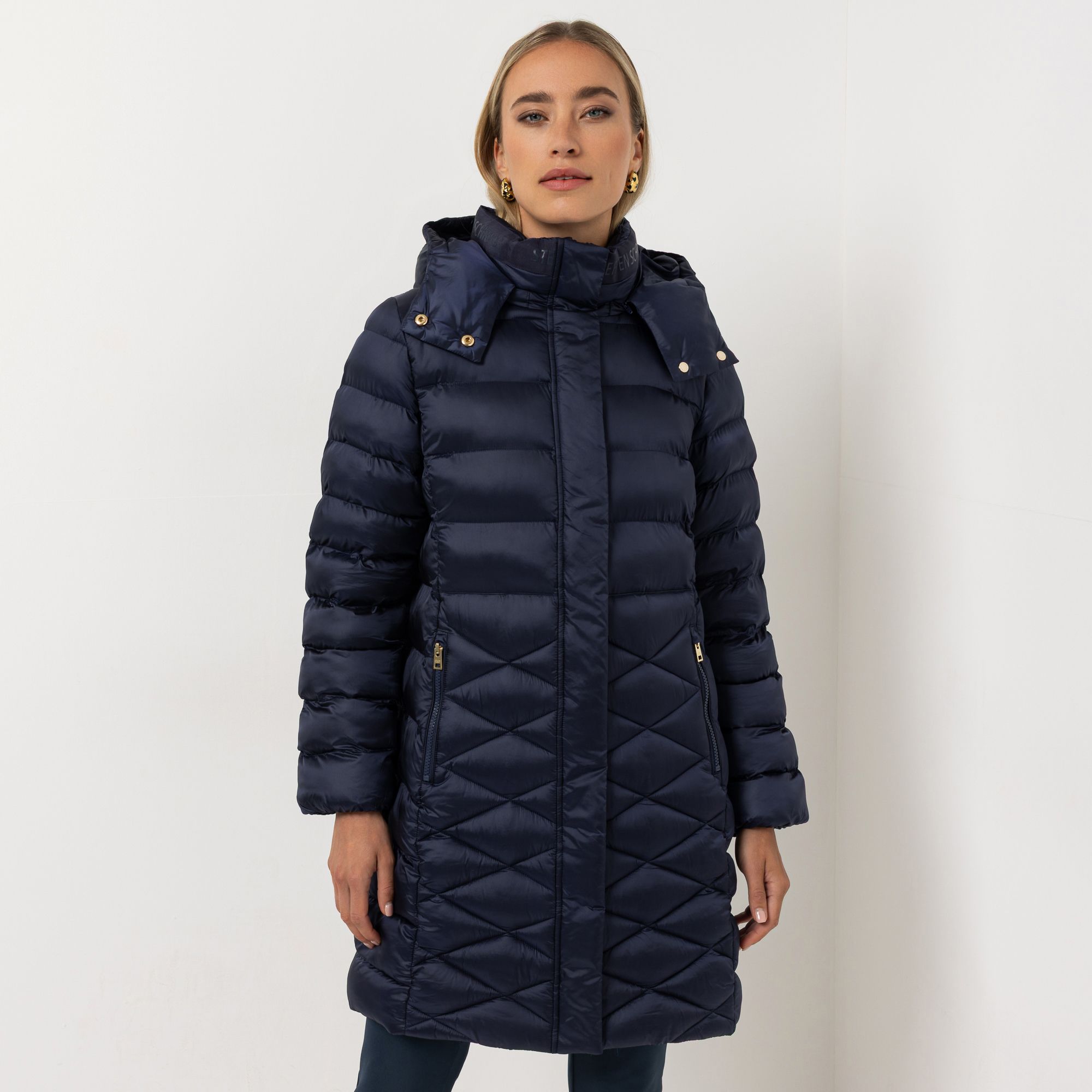 STEFFEN SCHRAUT Steppmantel abnehmbare Kapuze Reißverschlusstaschen figurumspielend