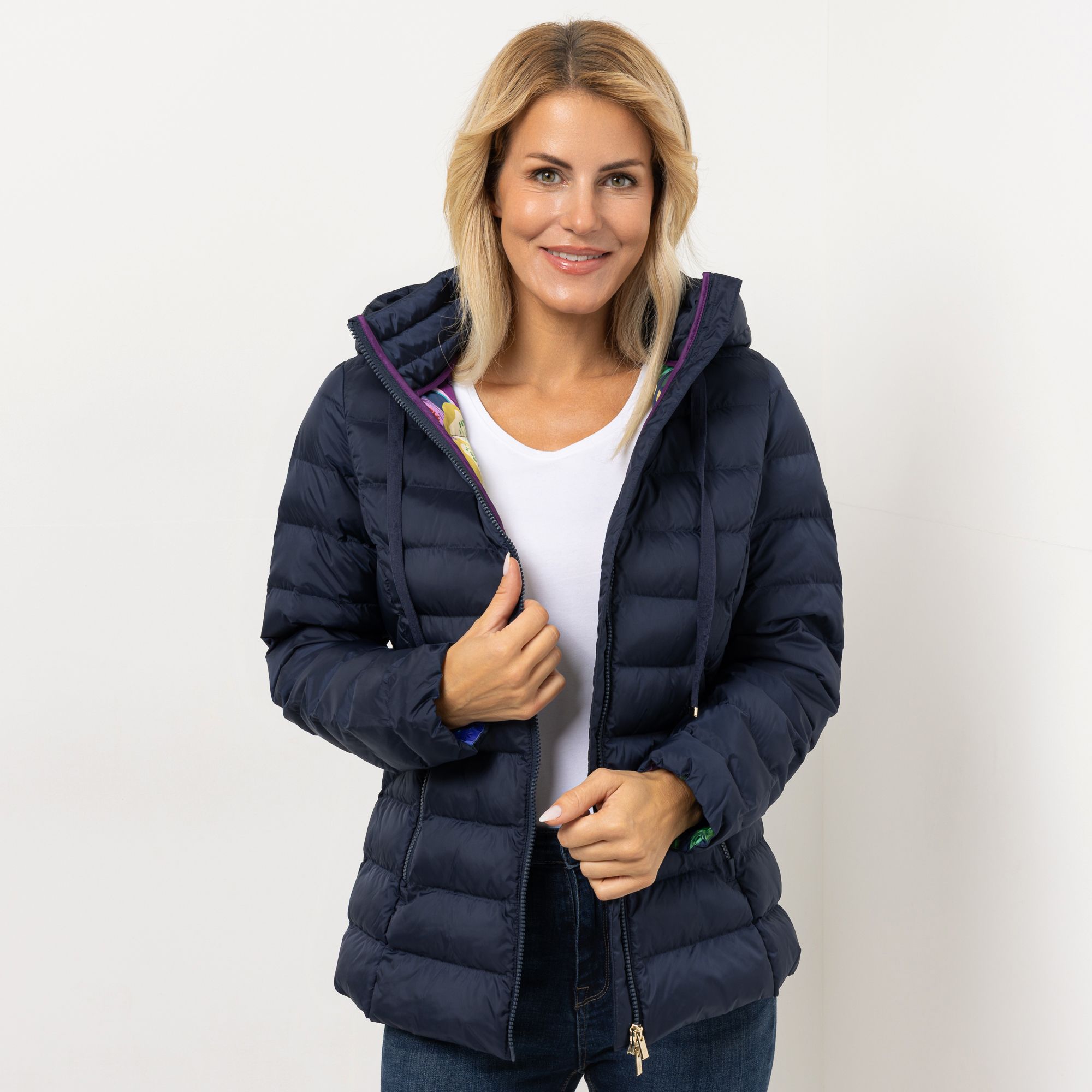 ANNI FOR FRIENDS Steppjacke, Adea 2-Wege-Zipper Kapuze figurumspielend